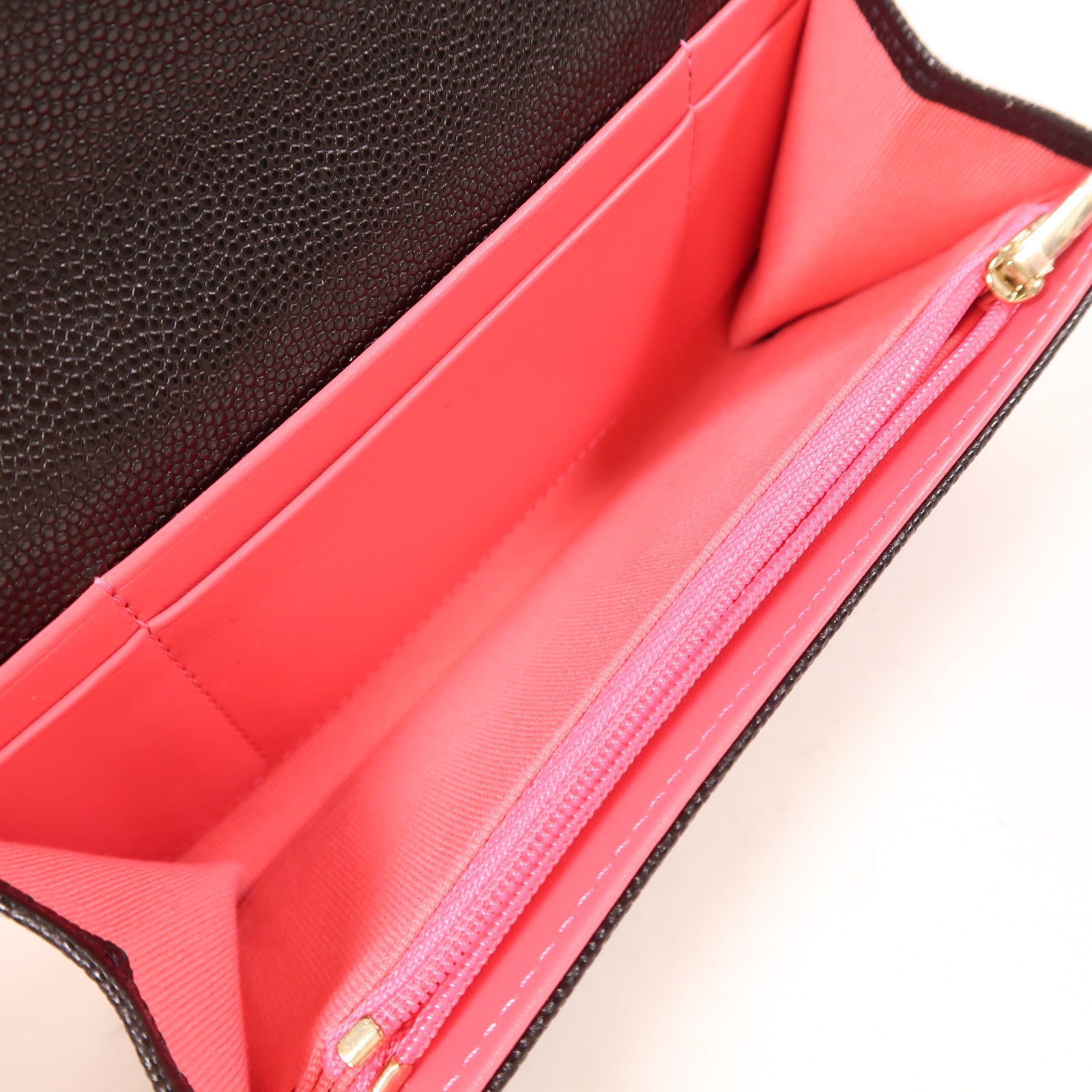 CHANEL 牛皮皮革Long Wallet金扣長錢包