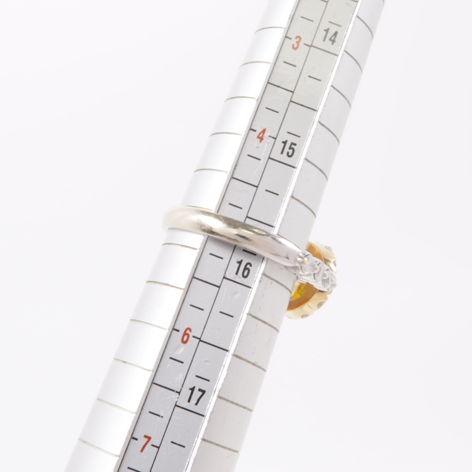 JEWELRY 18K白金Yellow Diamond Ring鑽石戒指US#5