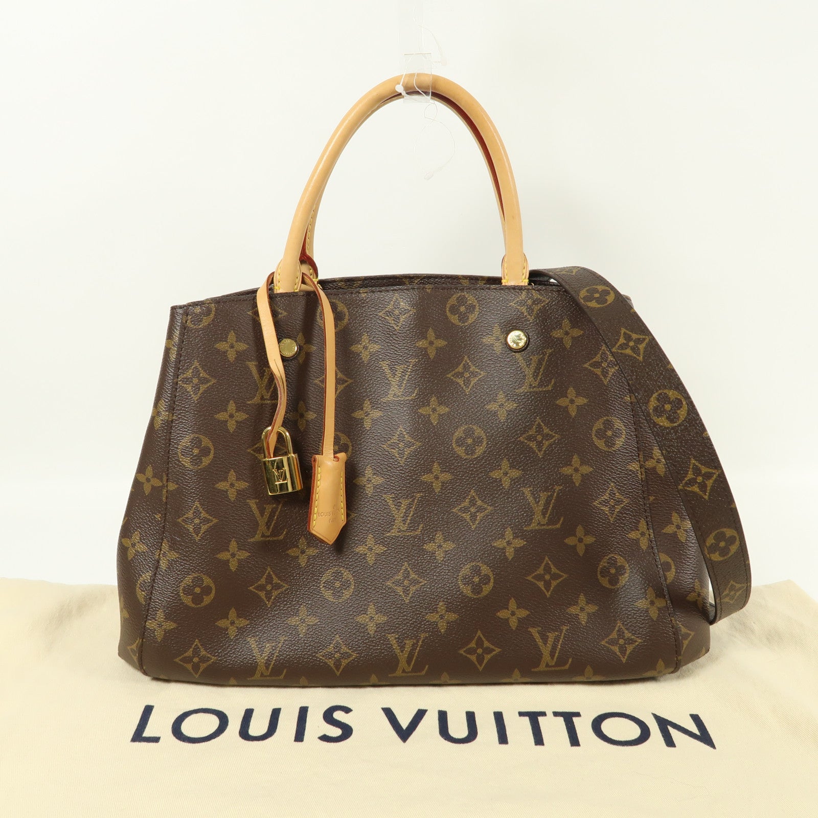 LOUIS VUITTON Monogram Montaigne MM金扣手挽肩背兩用袋