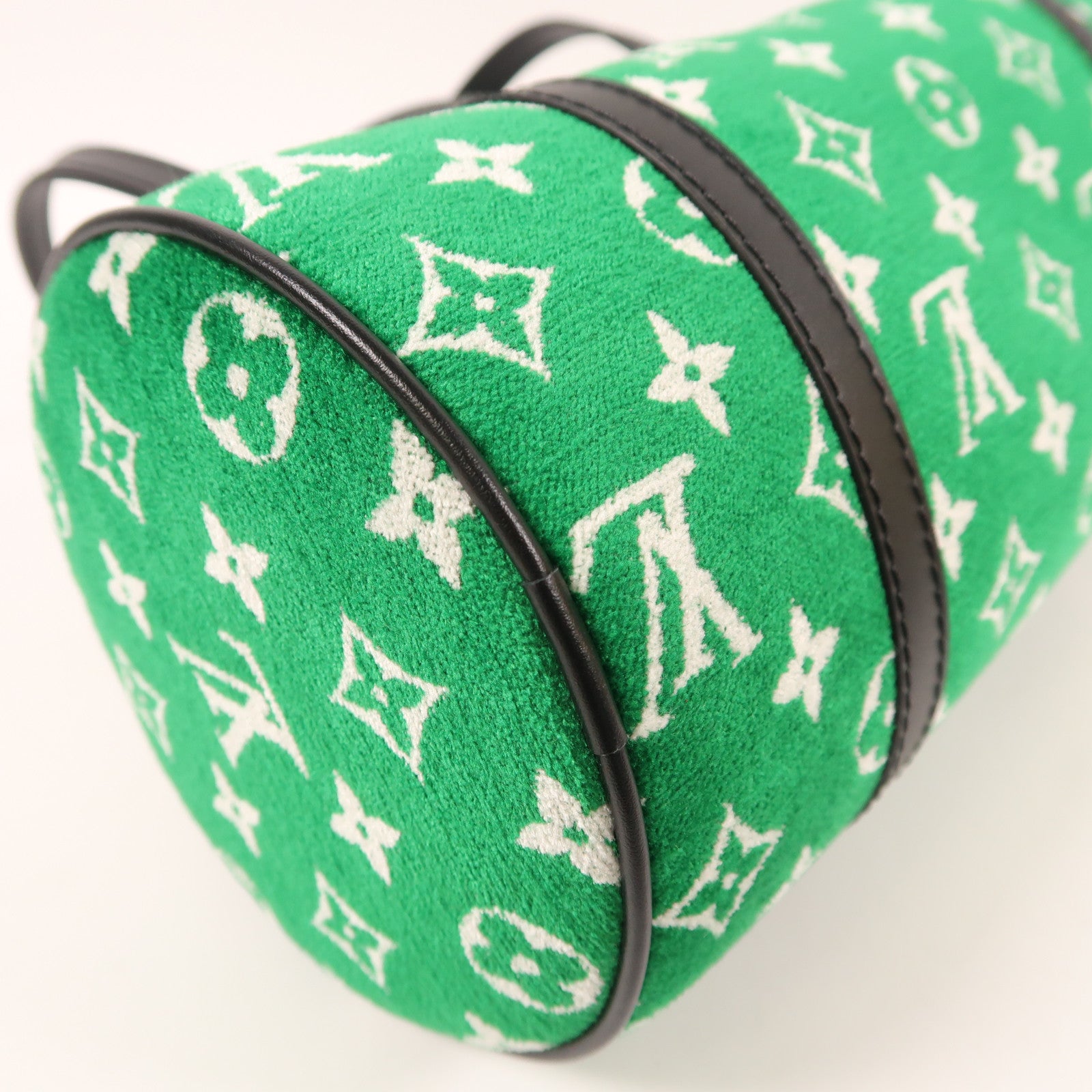 LOUIS VUITTON Monogram Jacquard Velvet Papillon金扣肩背袋綠色