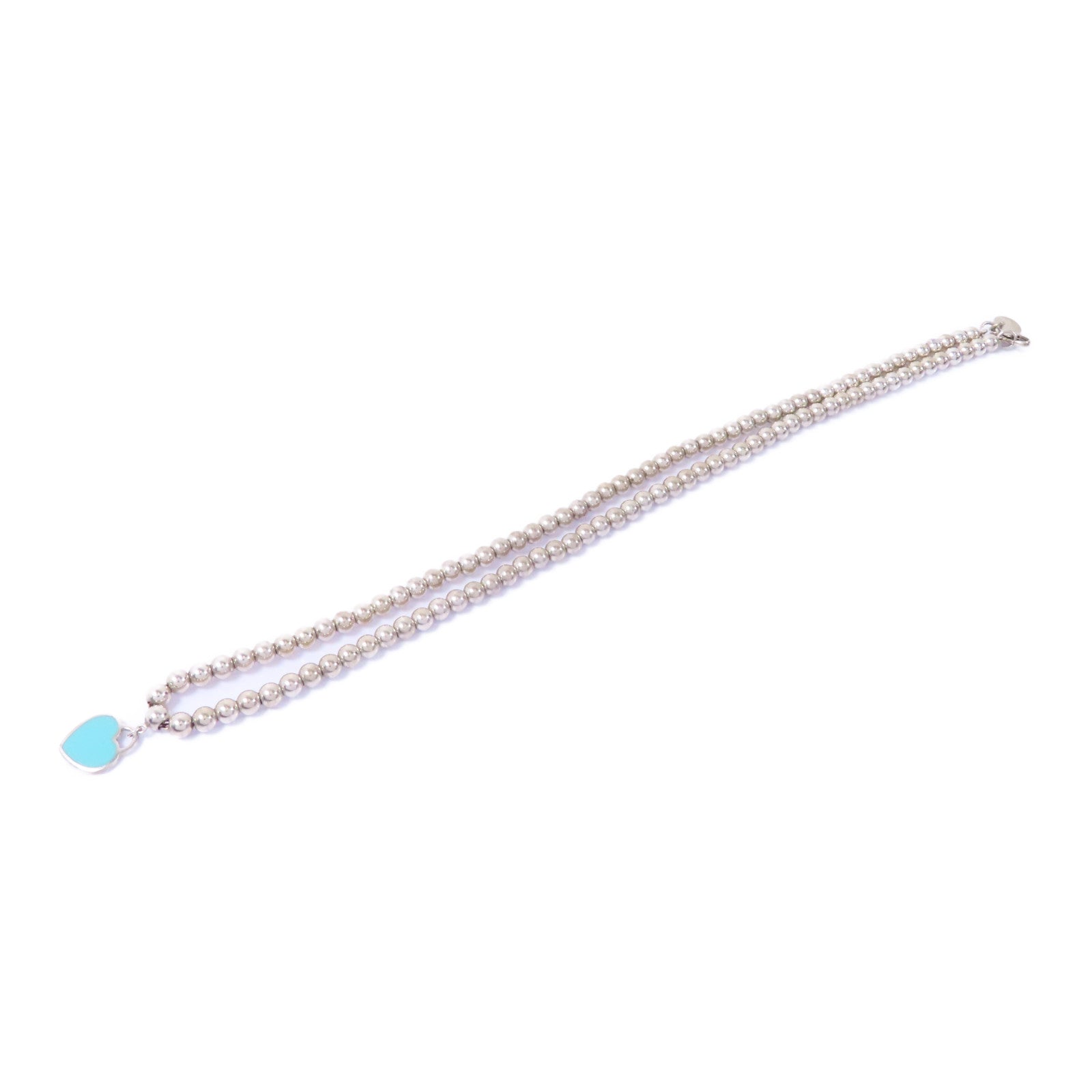 TIFFANY＆CO 925純銀Mini Heart項鍊綠色