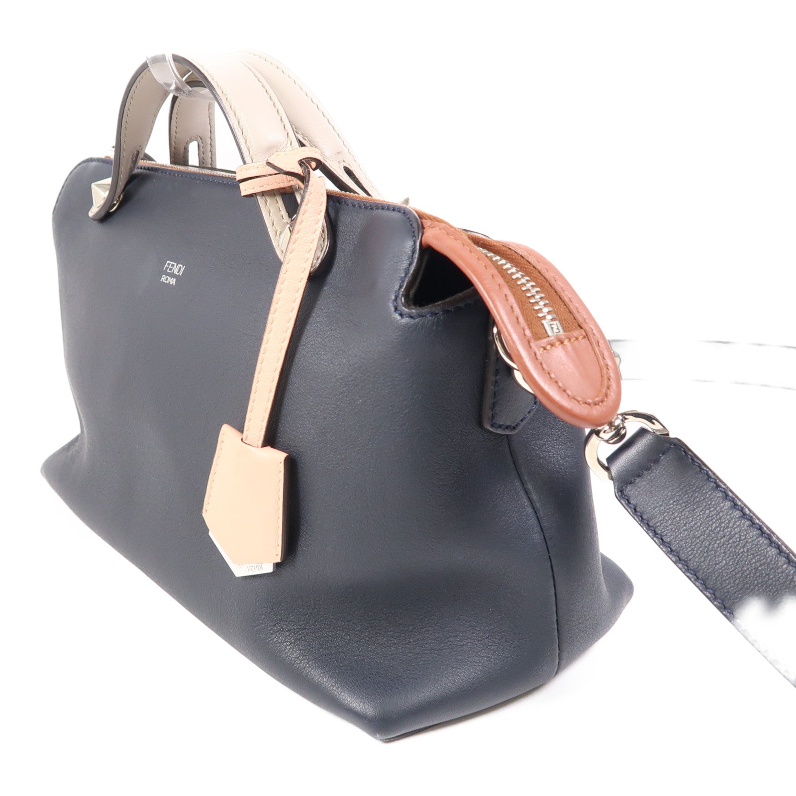 FENDI 牛皮皮革By The Way銀扣手挽肩背兩用袋