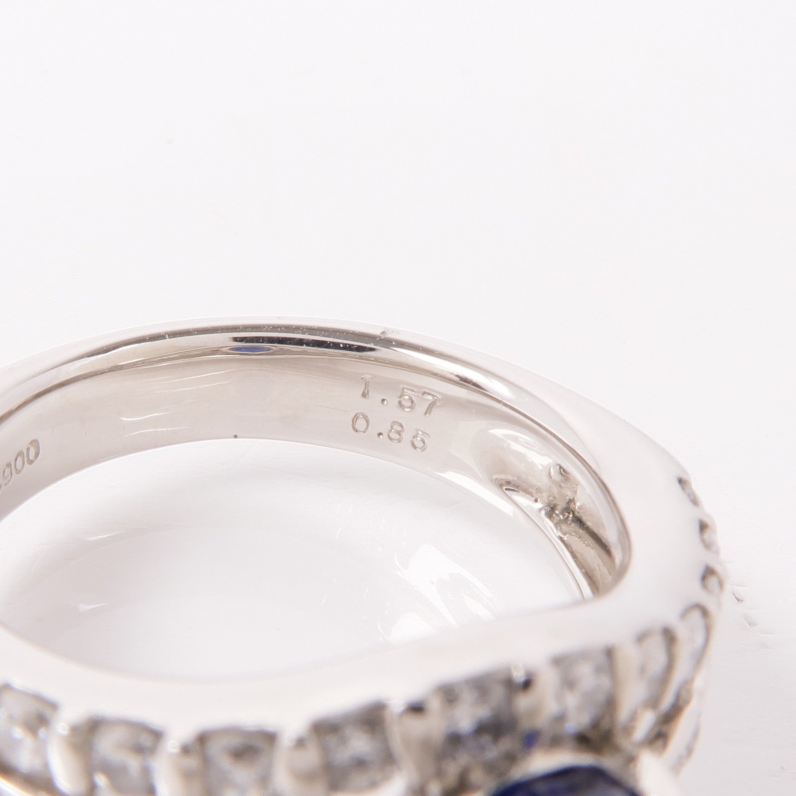 JEWELRY PT900鉑金Sapphire/Diamond Ring藍寶石/鑽石戒指US#5.75