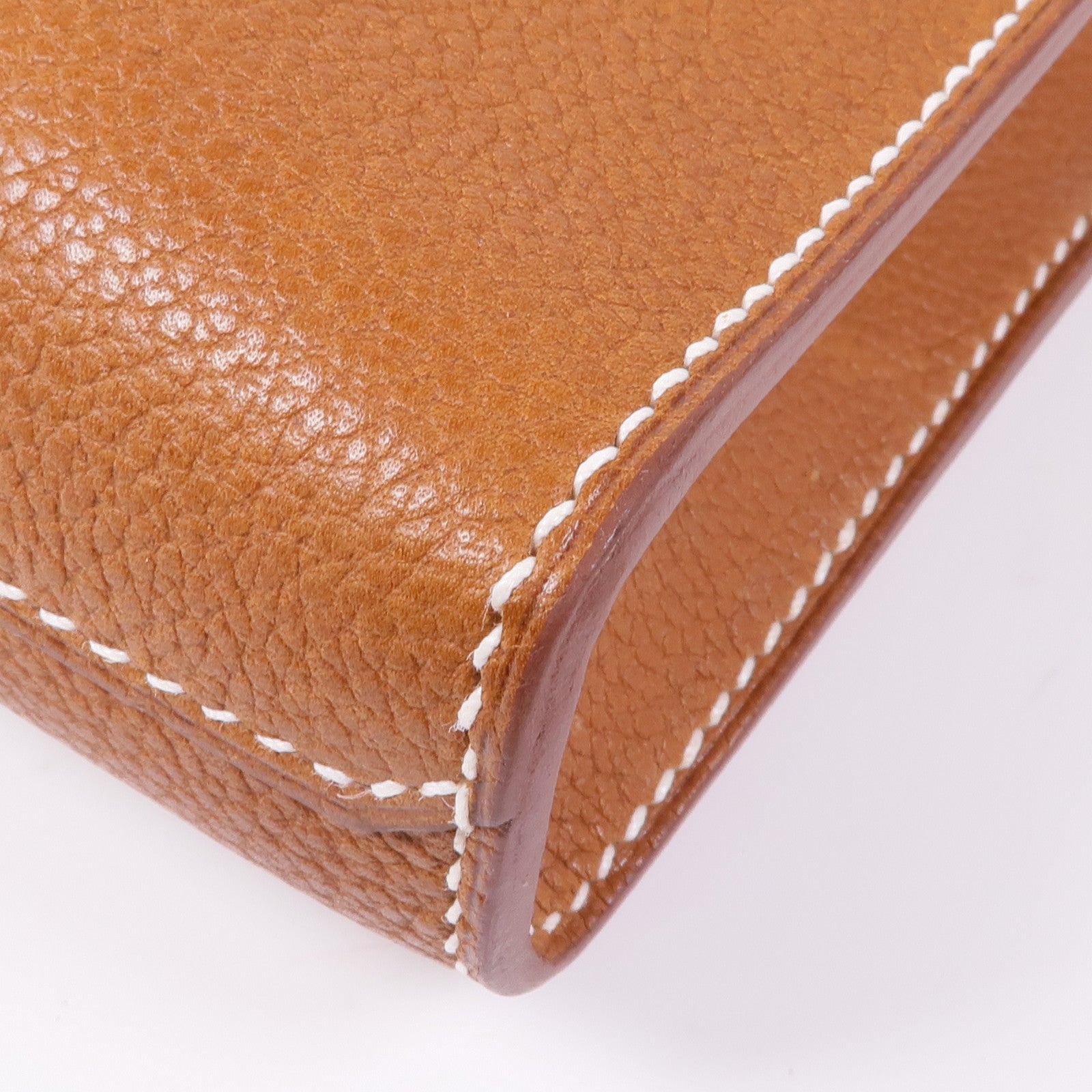 HERMES Saddle皮革Sac a Depeches 29銀扣肩背袋Gold