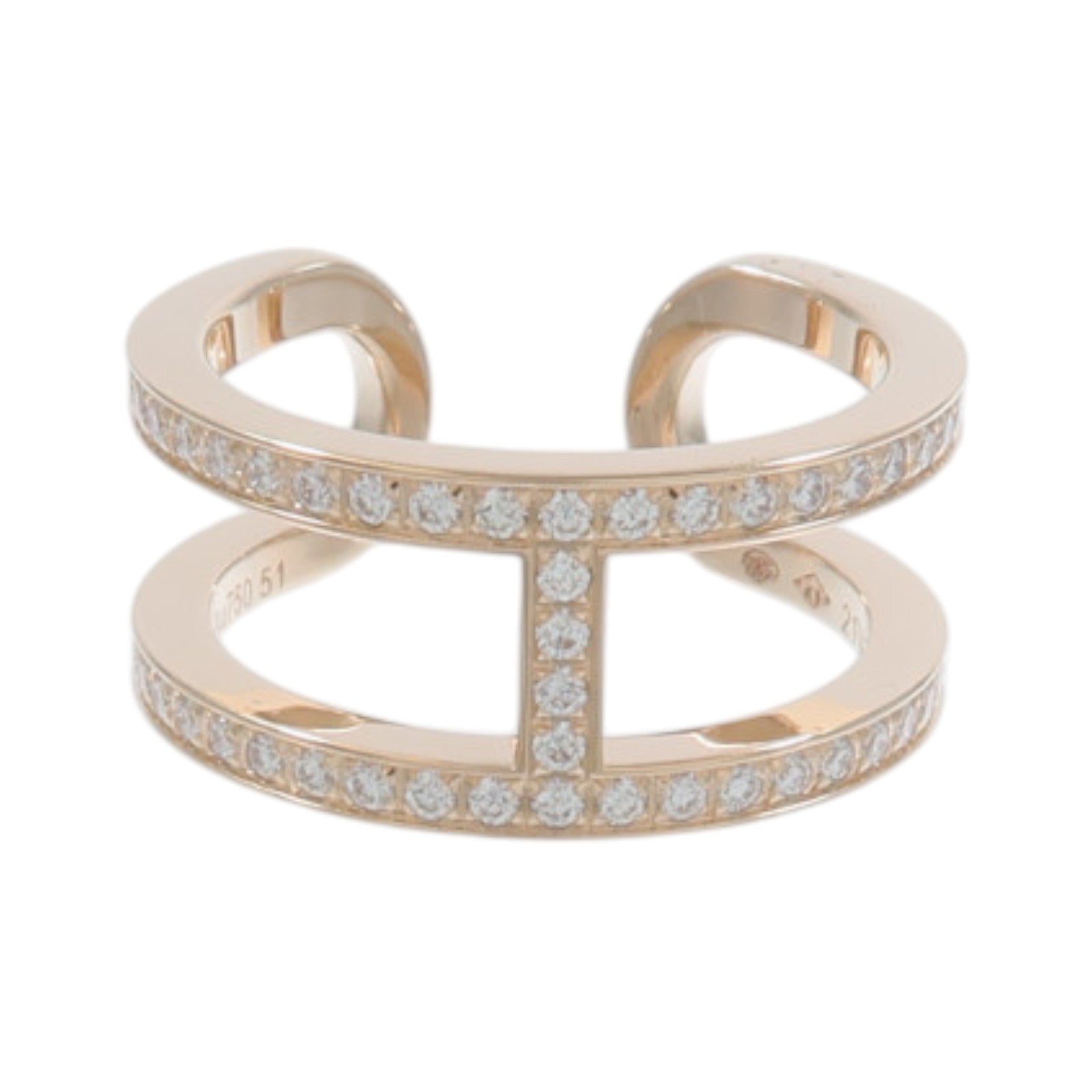 HERMES 18K玫瑰金Ever Chaine D'ancre鑽石戒指