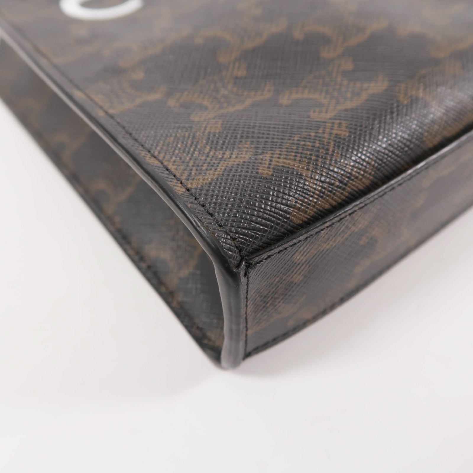 CELINE 塗層帆布Mini Vertical Cabas金扣手挽肩背兩用袋
