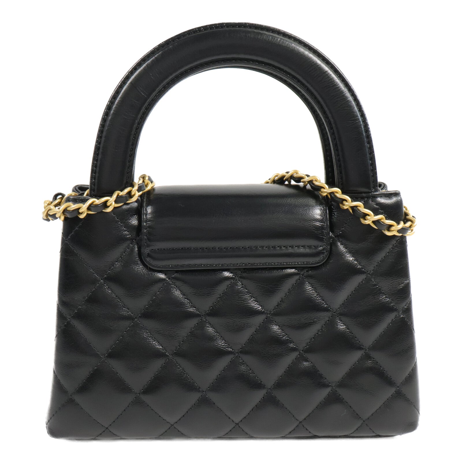 CHANEL 牛皮皮革Kelly Mini鏈帶手挽肩背兩用袋