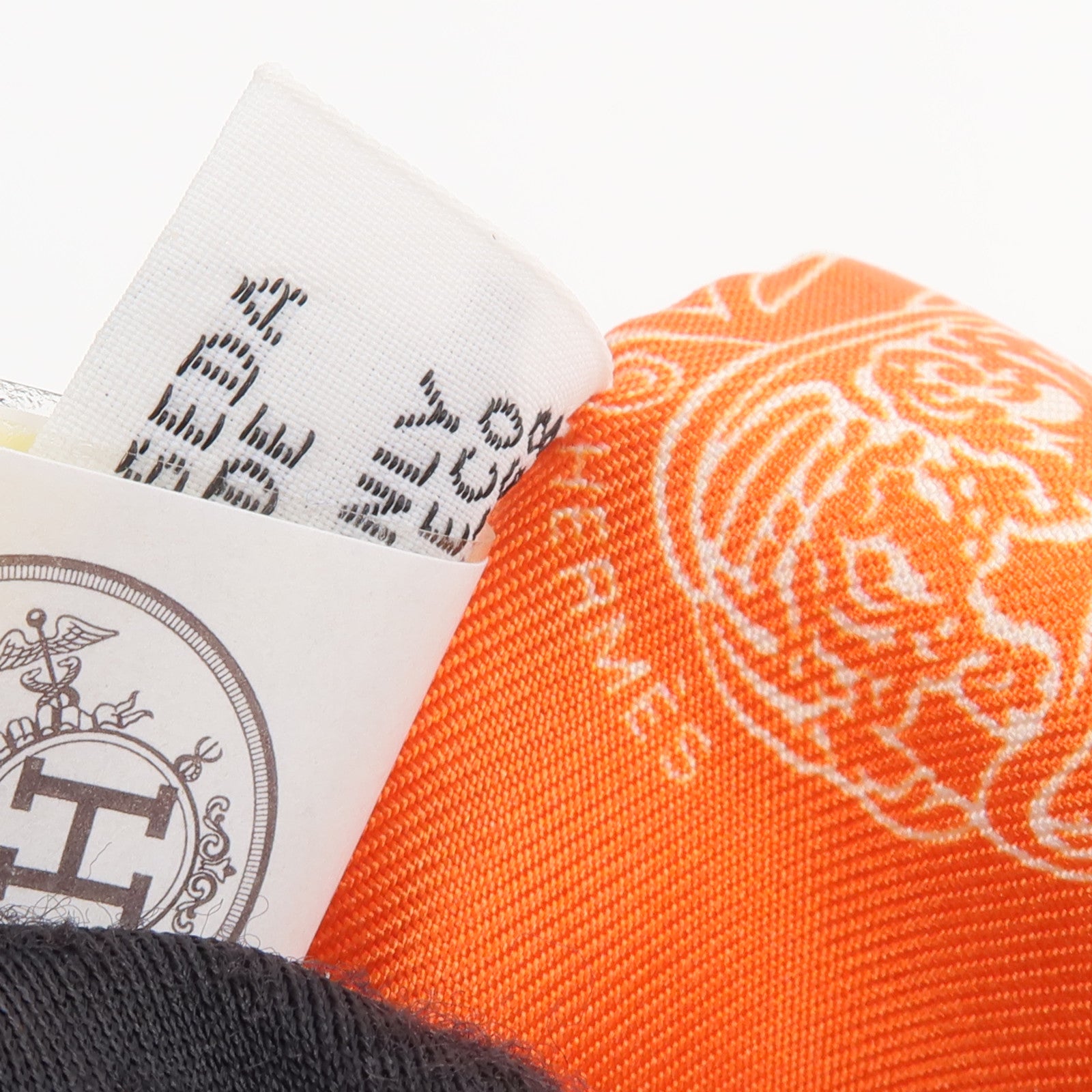 HERMES 絲質Brides de Gala en Fleurs Twilly絲巾Vanille/Orange/Kaki