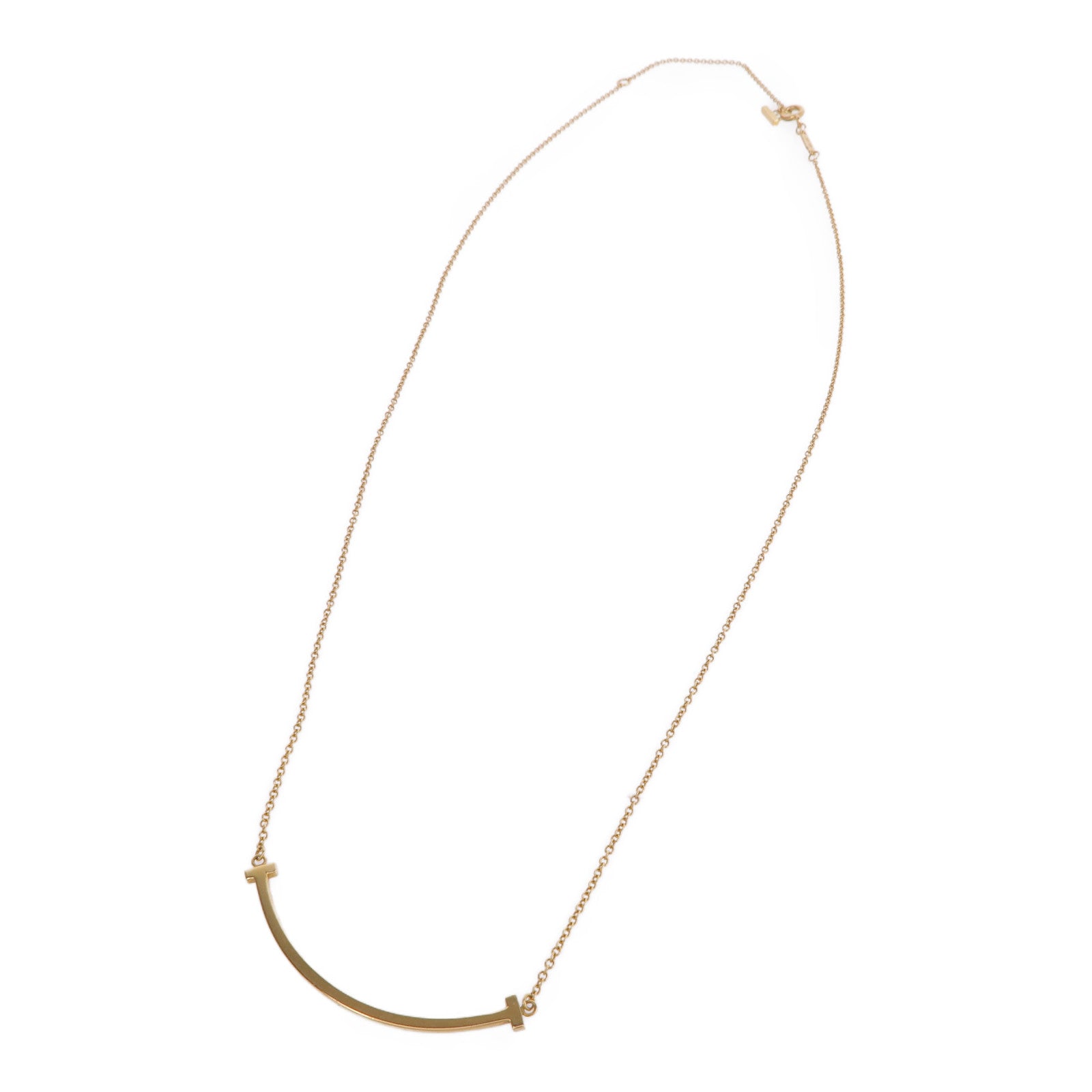 TIFFANY＆CO 18K黃金T Smile Necklace項鍊