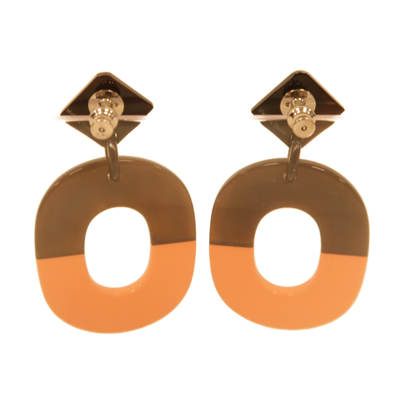 HERMES 【激減優惠】水牛角Earrings耳環啡色/粉紅色