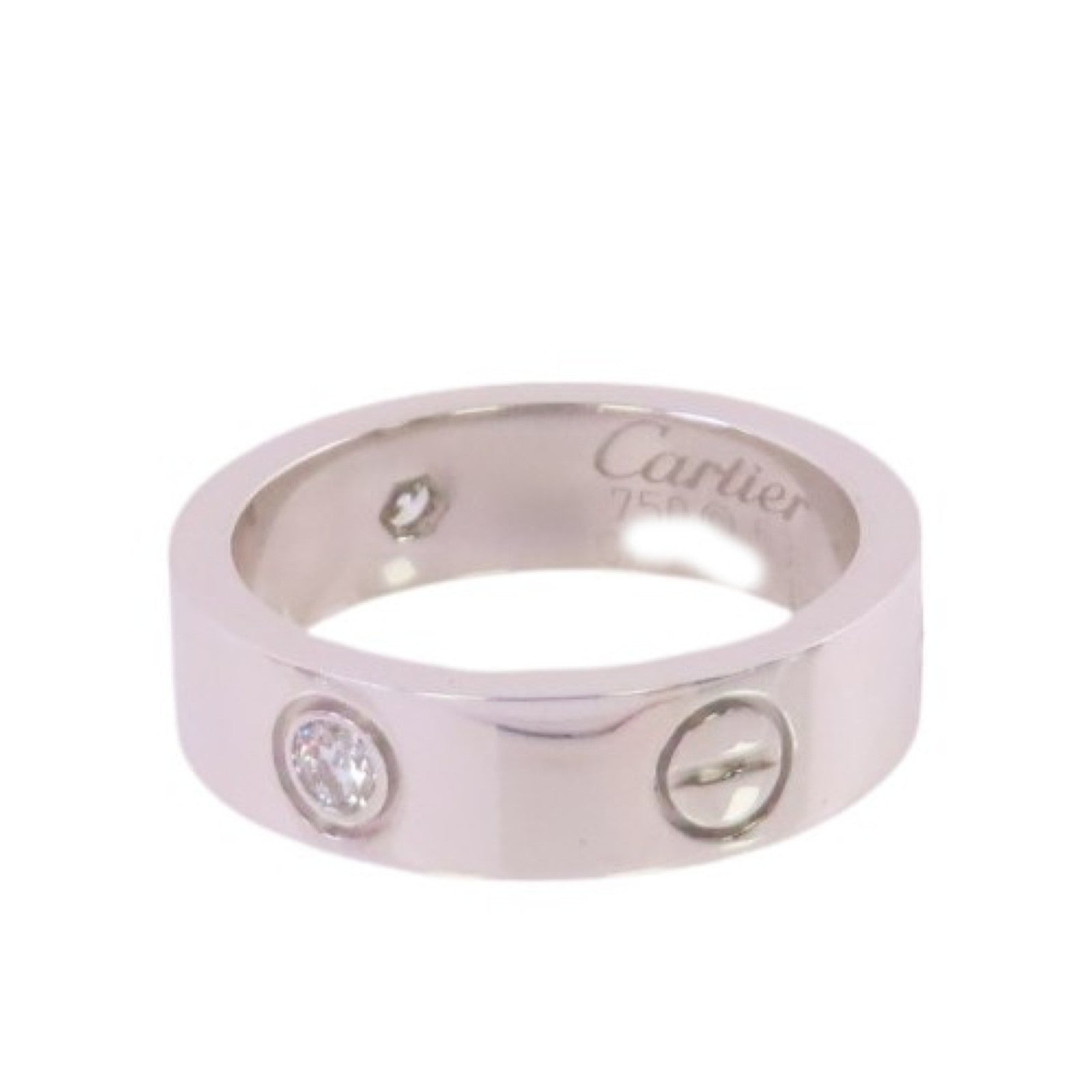 CARTIER 18K白金/鑽石Love Ring 3P Diamond Ring戒指Cartier#53/US#6.25