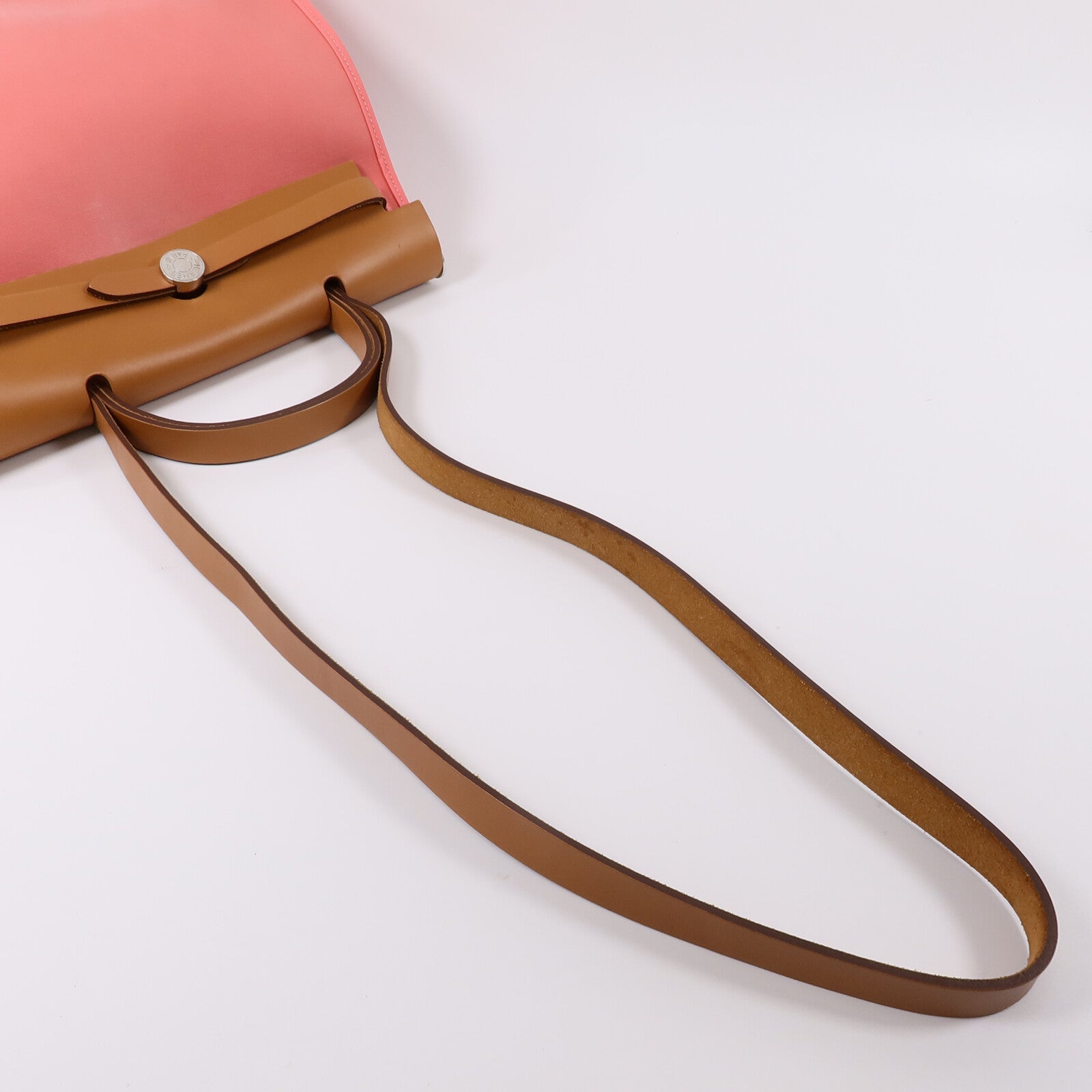 HERMES 帆布Herbag PM手挽肩背兩用袋Rose Azalee