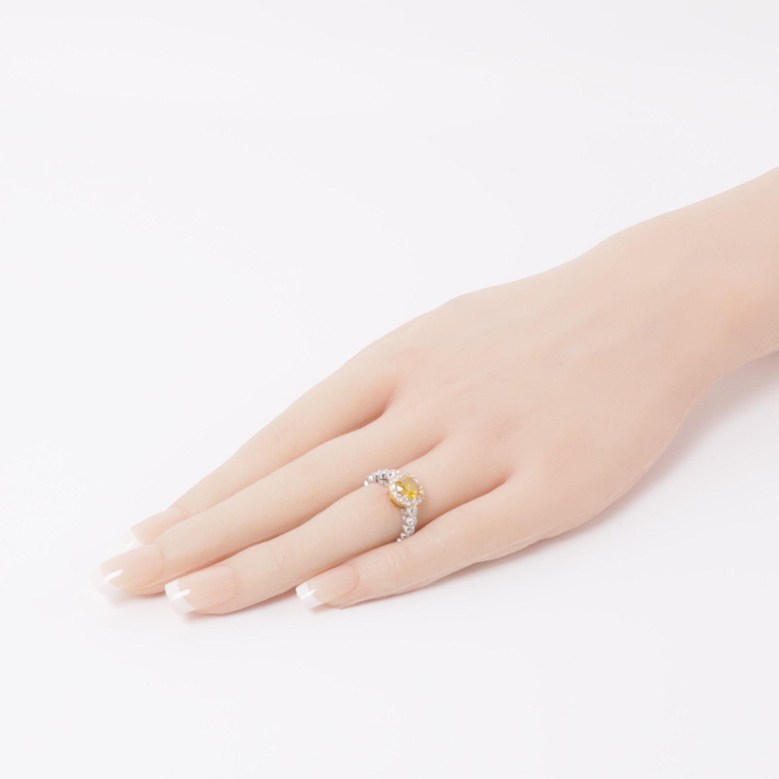 JEWELRY 18K白金Yellow Diamond Ring鑽石戒指US#5