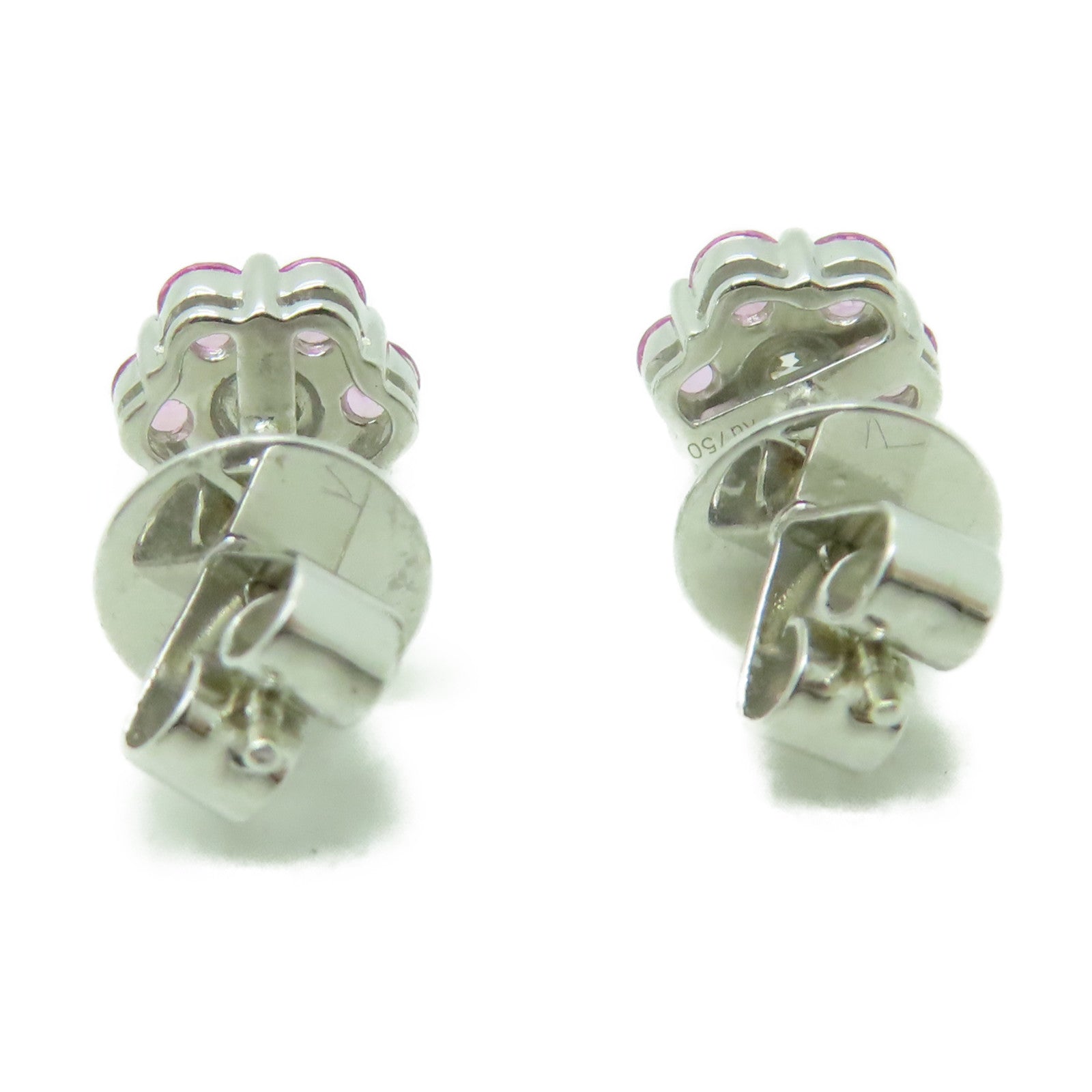 JEWELRY 【激減優惠】18K白金Earrings粉紅色藍寶石耳環