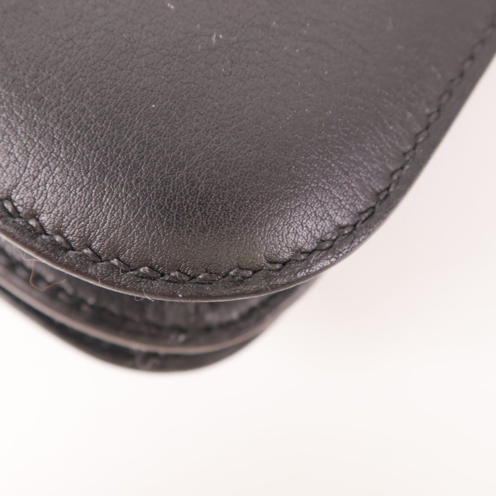 HERMES Swift皮革Constance 24銀扣肩背袋黑色