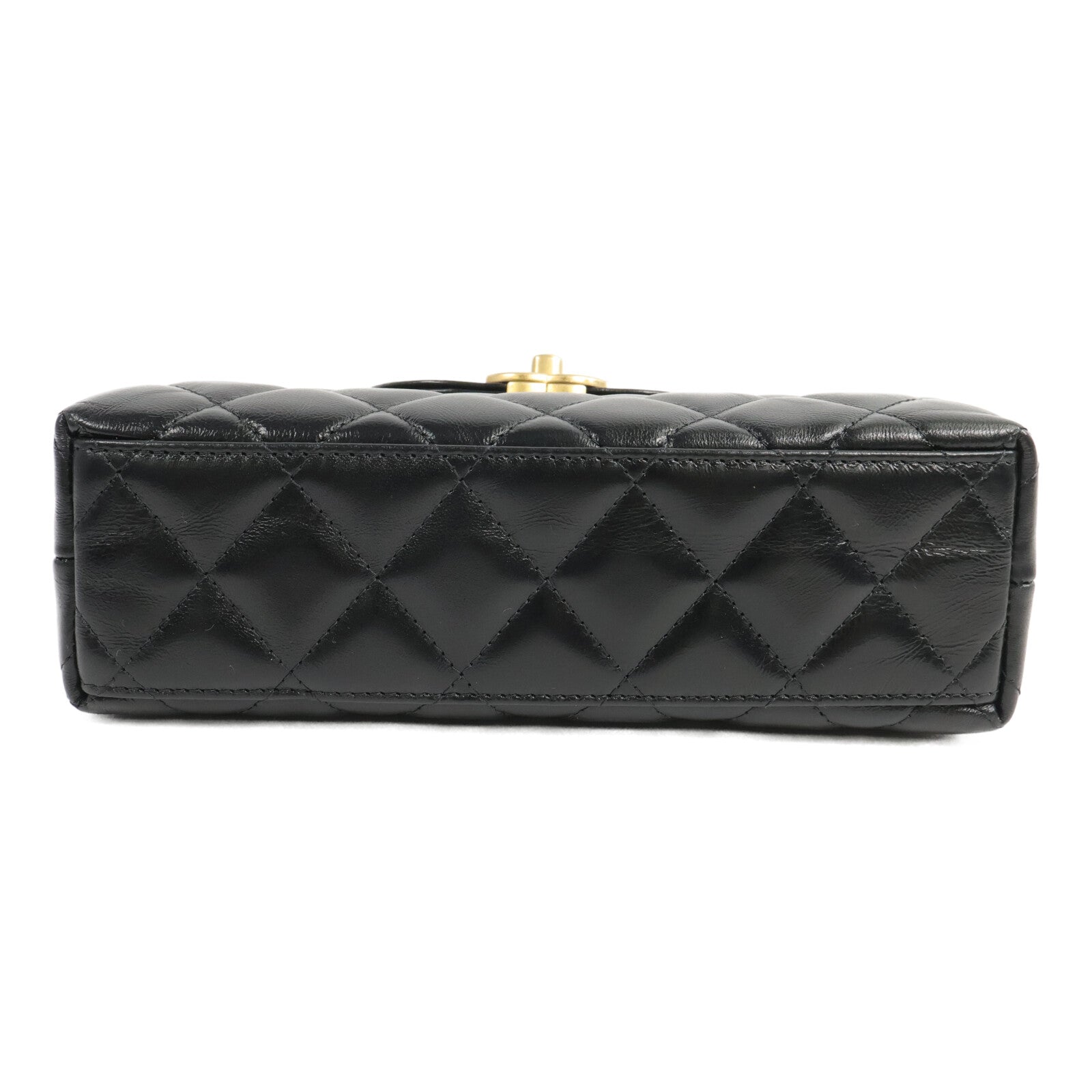 CHANEL 牛皮皮革Kelly Mini鏈帶手挽肩背兩用袋