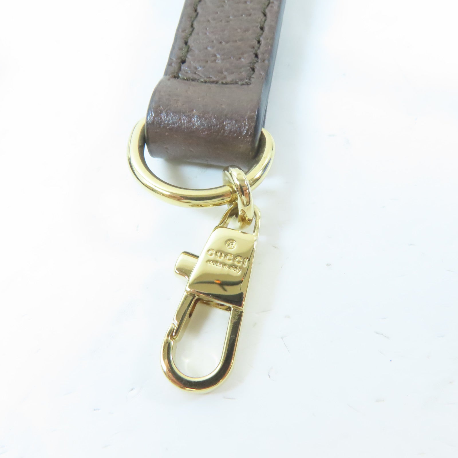 GUCCI 塗層帆布Phone Case金扣肩背袋棕色