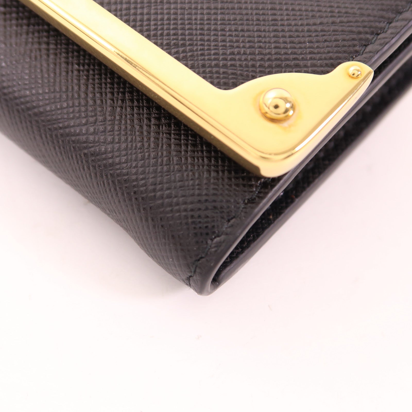 PRADA 牛皮皮革Long Wallet金扣長錢包