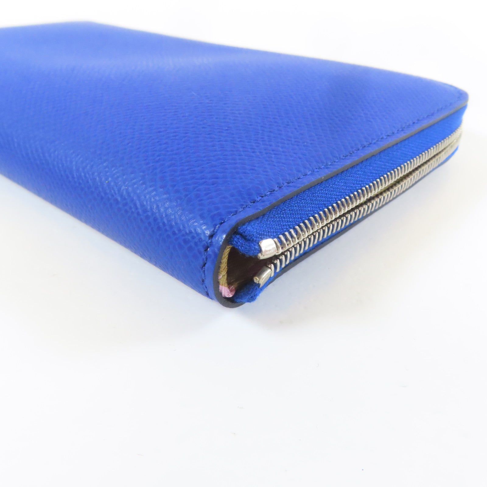 HERMES 【激減優惠】Epsom皮革Silk'In Classique Long Wallet銀扣長錢包皇家藍色