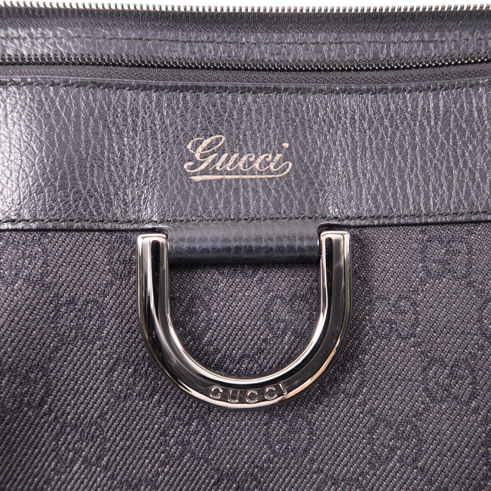 GUCCI 帆布Shoulder Bag銀扣肩背袋