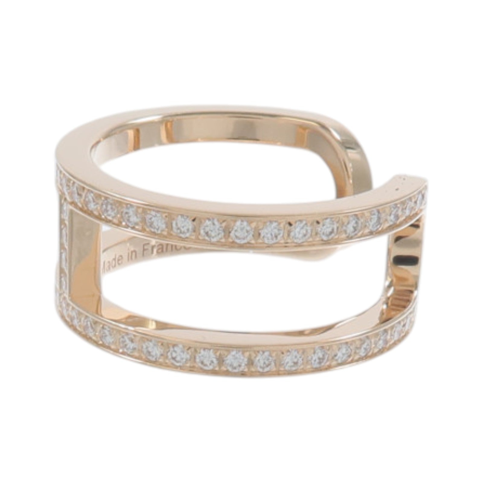 HERMES 18K玫瑰金Ever Chaine D'ancre鑽石戒指