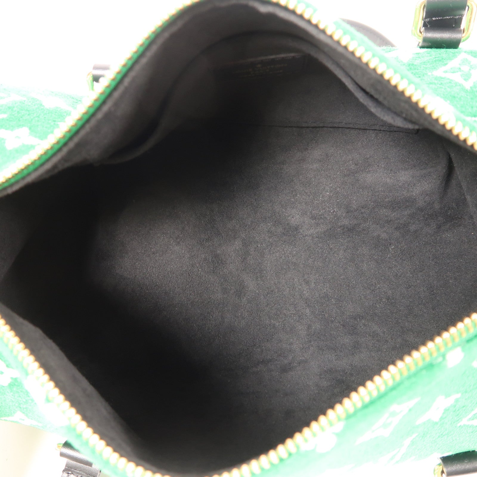 LOUIS VUITTON Monogram Jacquard Velvet Papillon金扣肩背袋綠色
