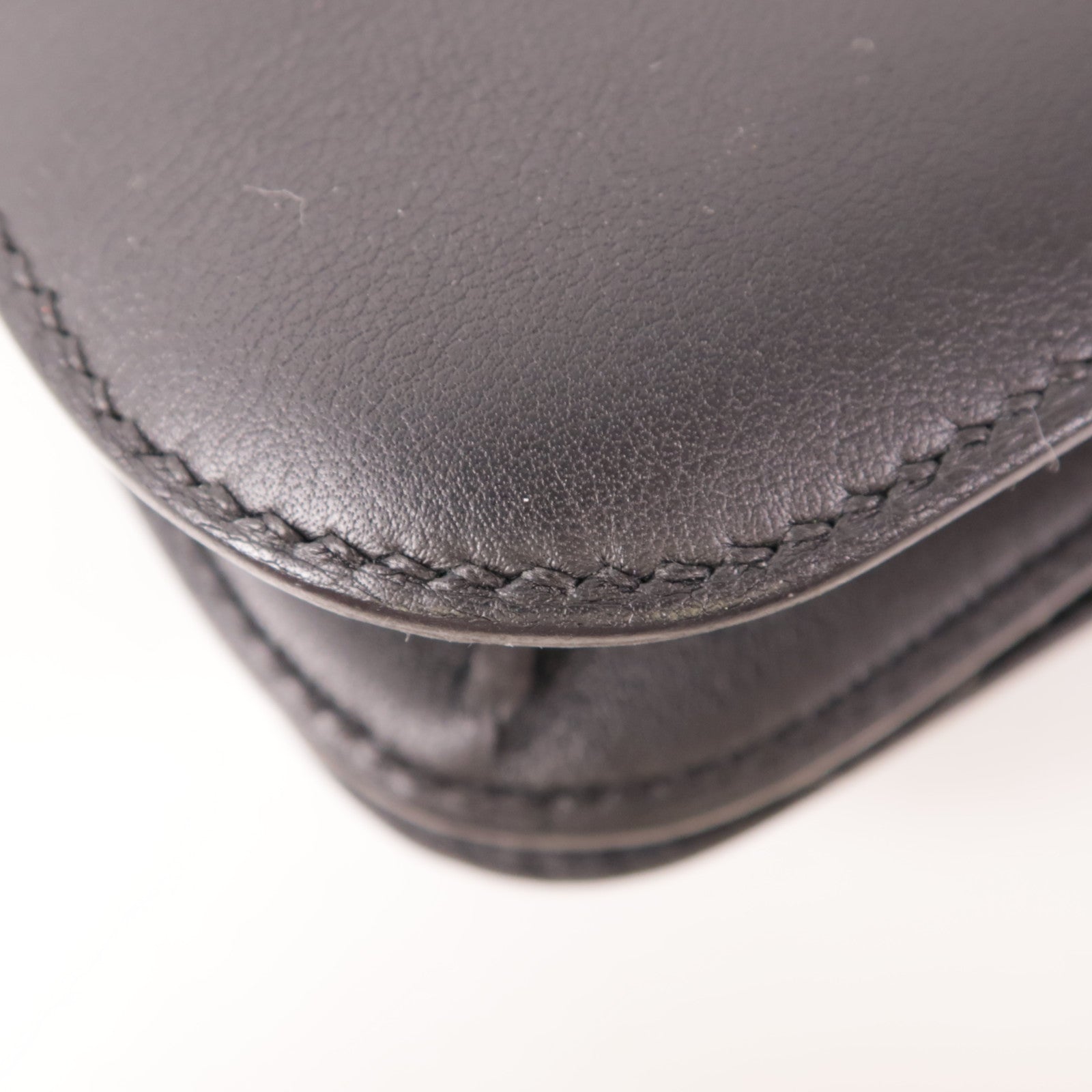 HERMES Swift皮革Constance 24銀扣肩背袋黑色