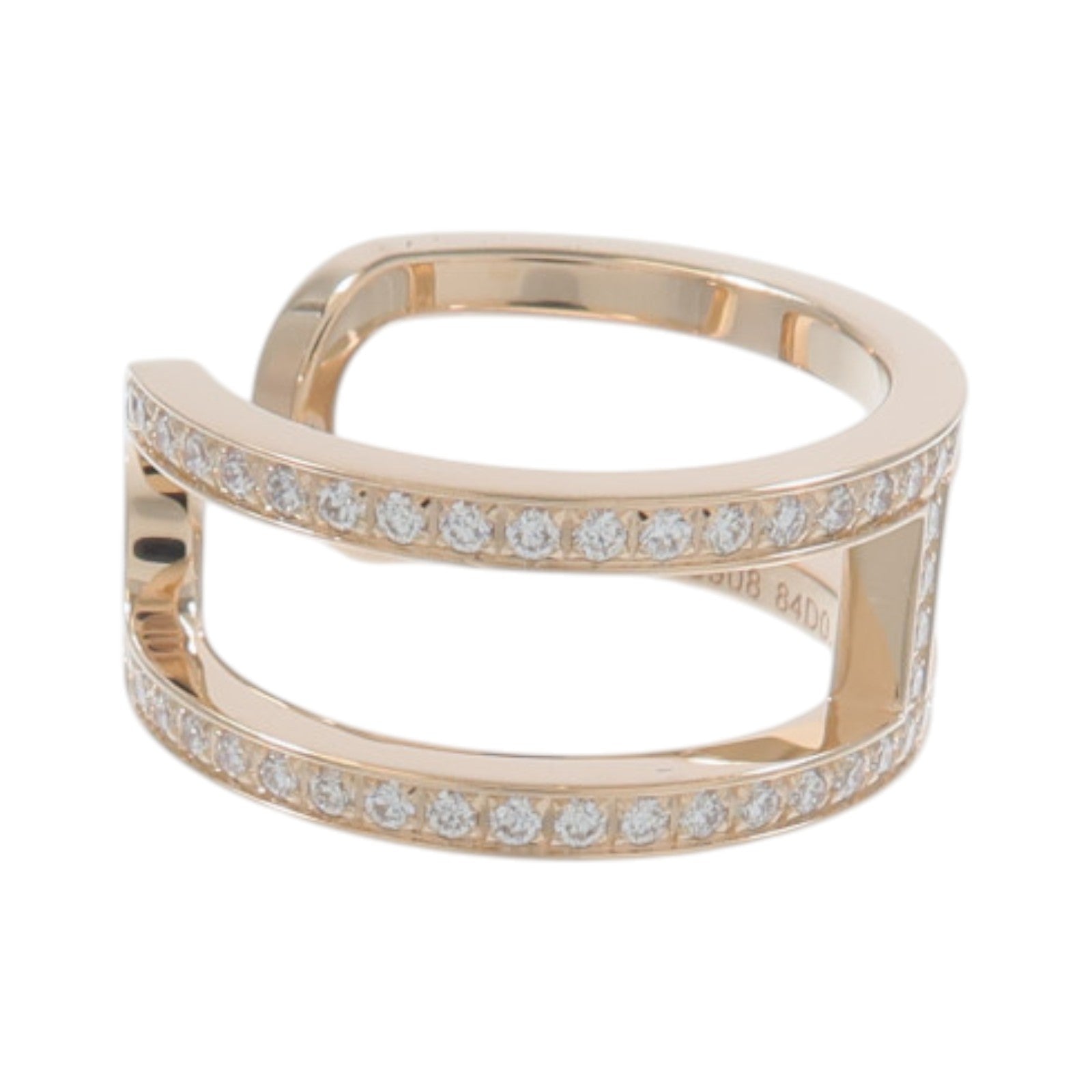 HERMES 18K玫瑰金Ever Chaine D'ancre鑽石戒指