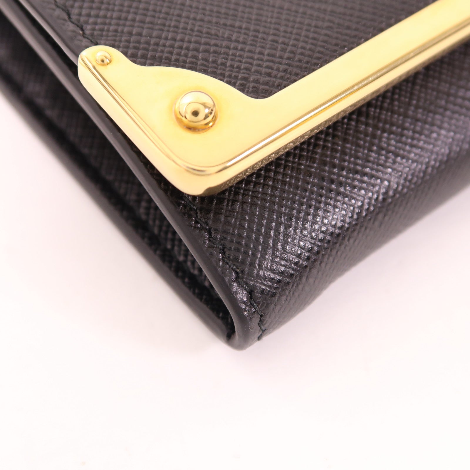 PRADA 牛皮皮革Long Wallet金扣長錢包