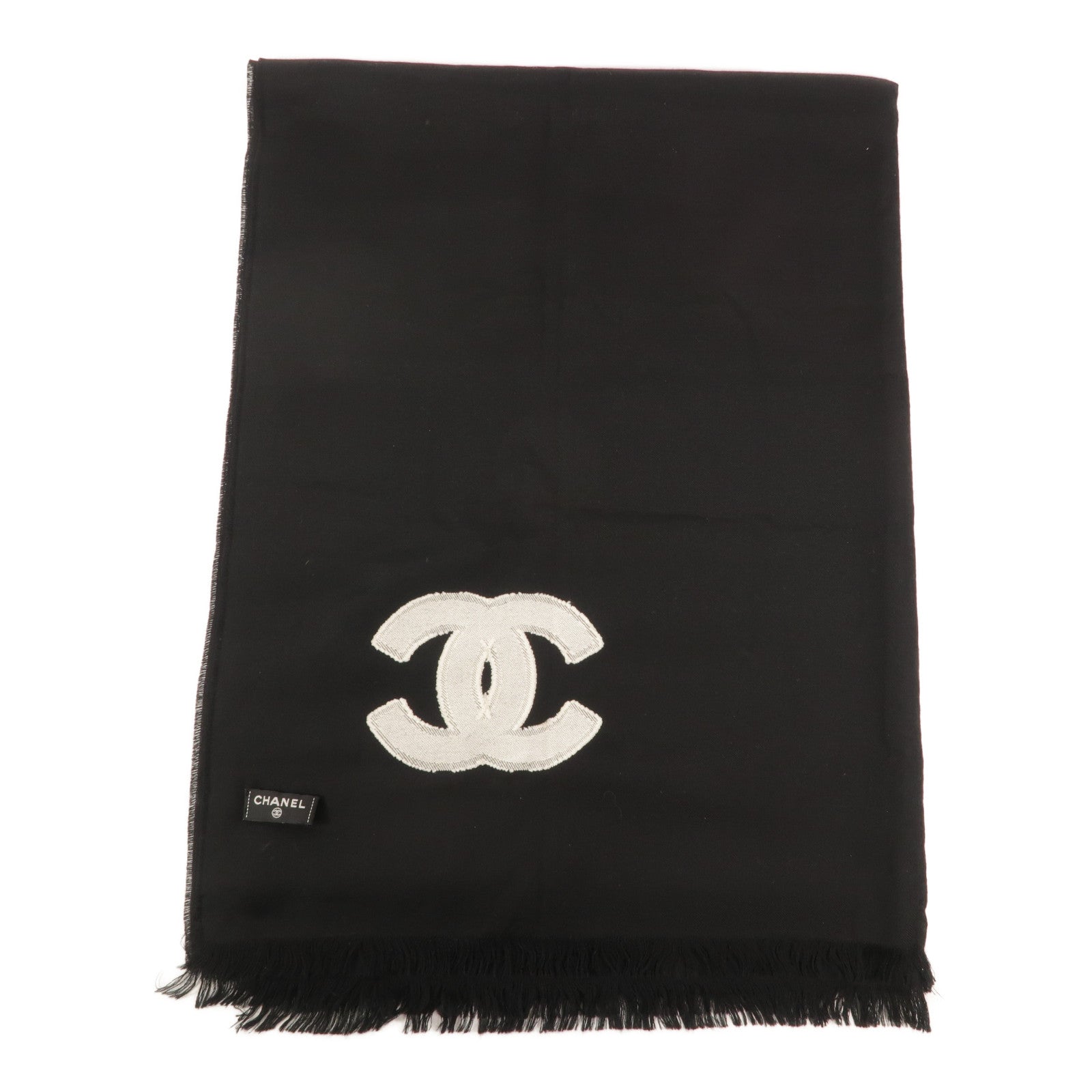 CHANEL 羊絨/絲質Scarf 75X200圍巾