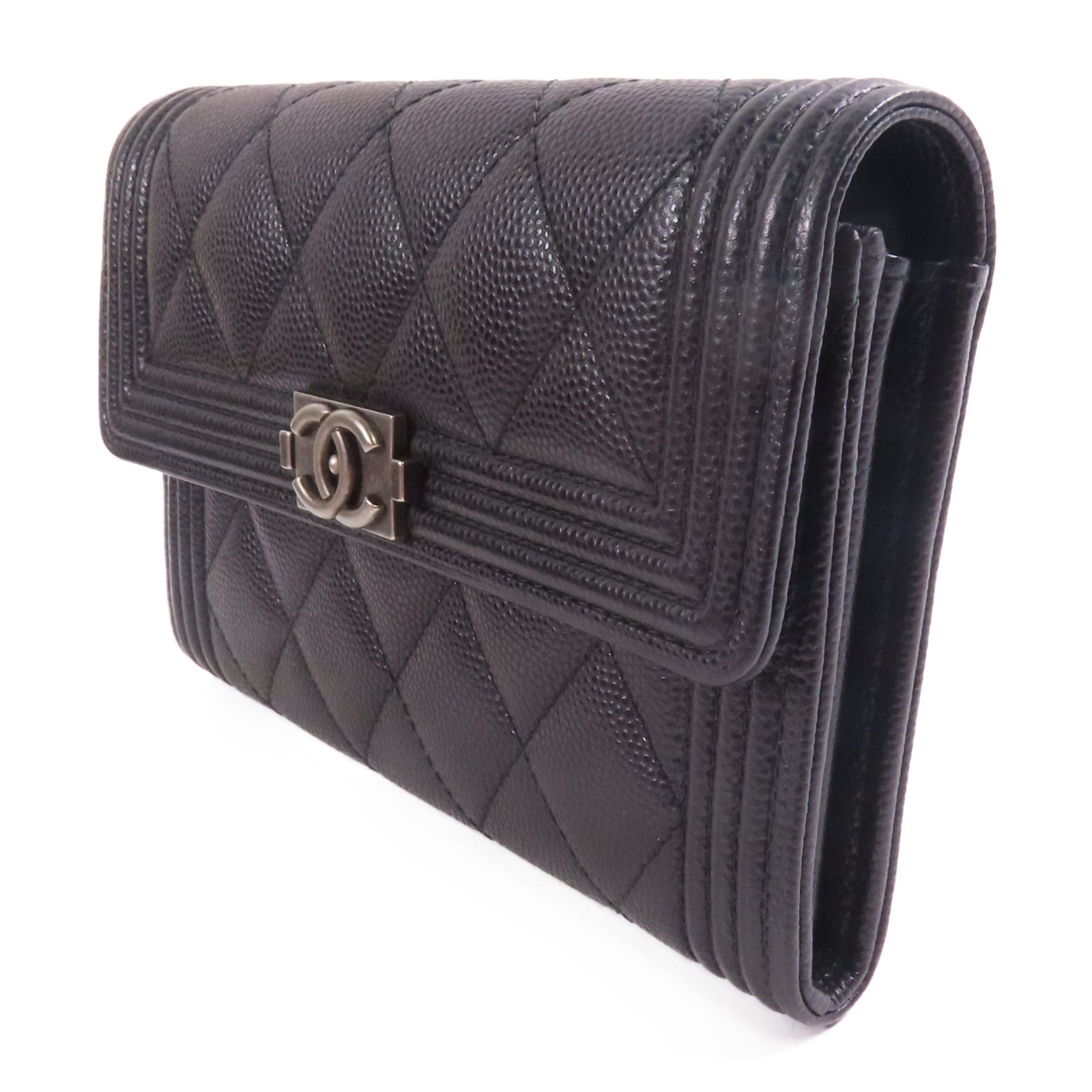 CHANEL 牛皮皮革Boy Wallet錢包