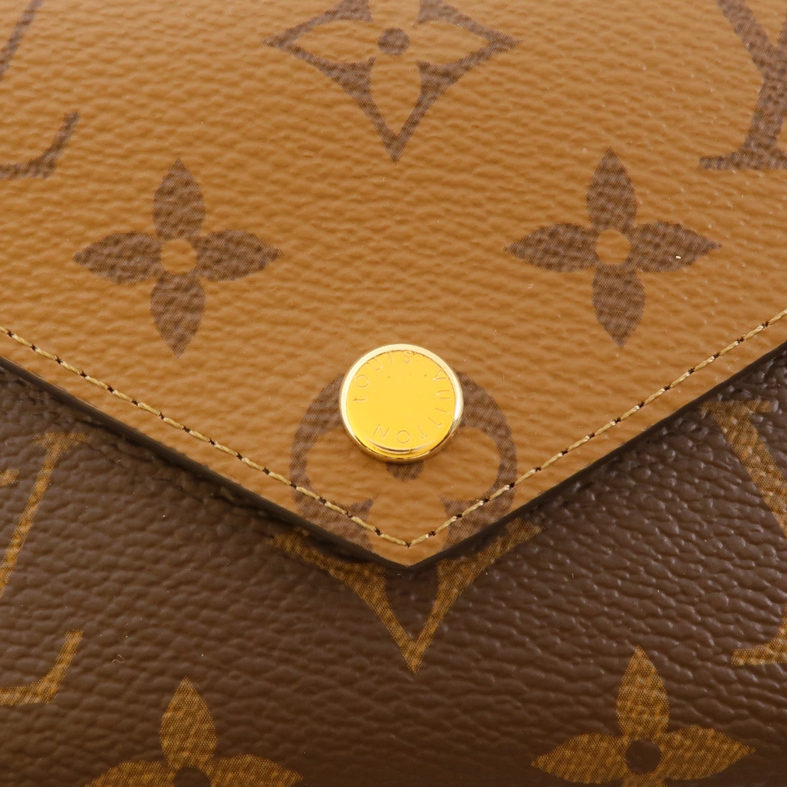 LOUIS VUITTON Monogram/Monogram Reverse Victorine Wallet金扣錢包棕色