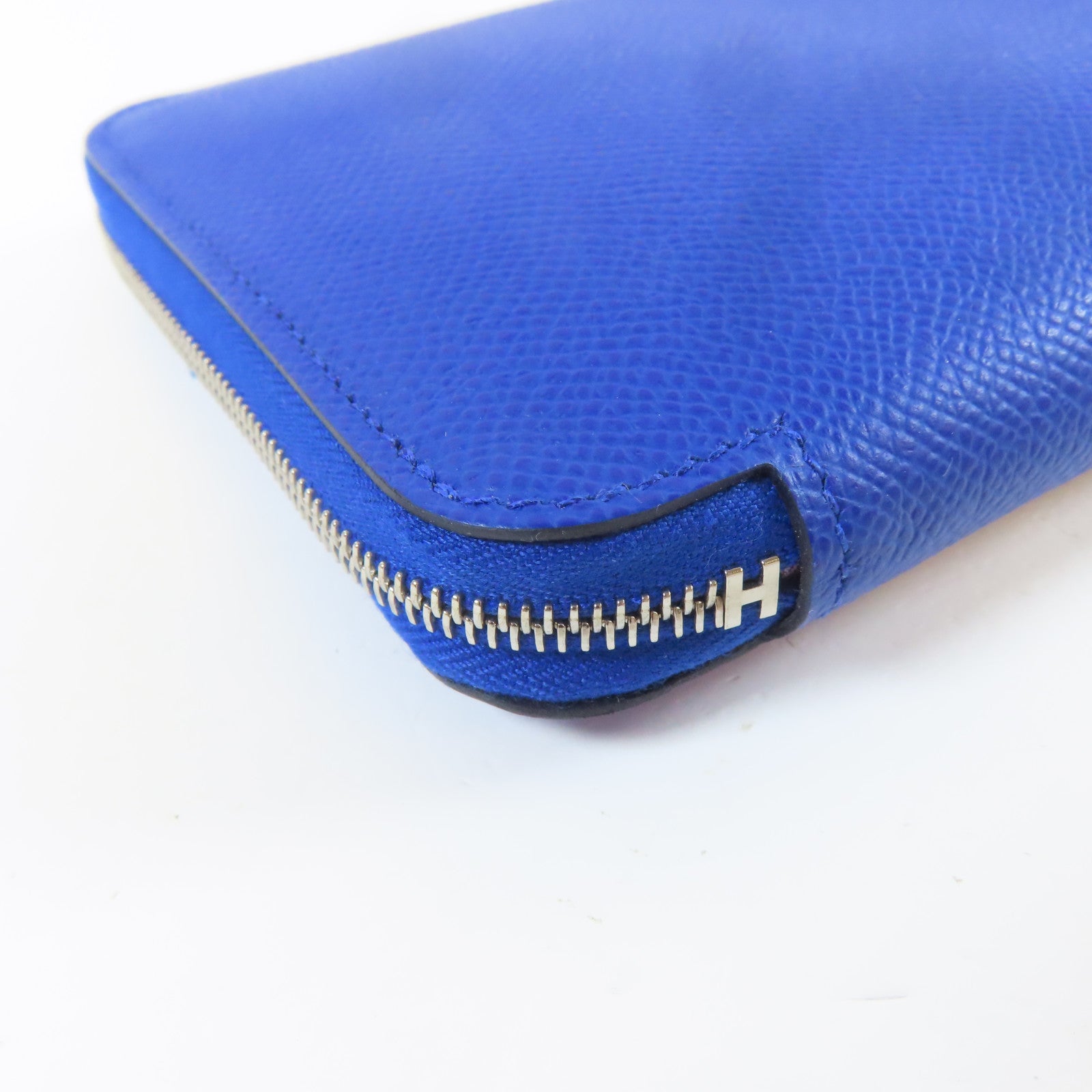 HERMES 【激減優惠】Epsom皮革Silk'In Classique Long Wallet銀扣長錢包皇家藍色