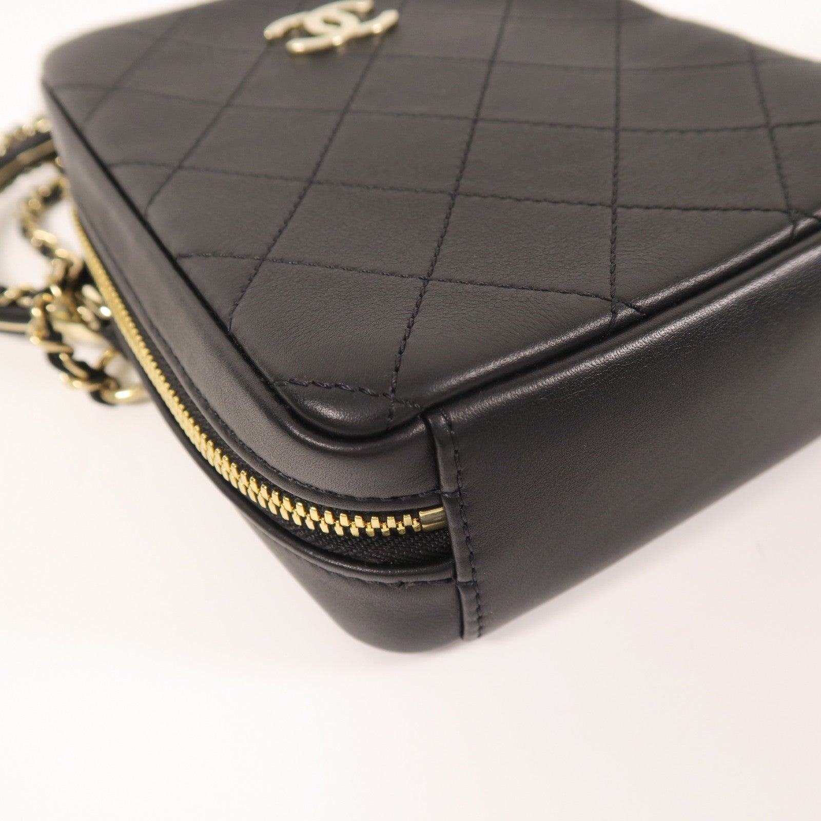 CHANEL 牛皮皮革2 Way Shoulder金扣手挽肩背兩用袋
