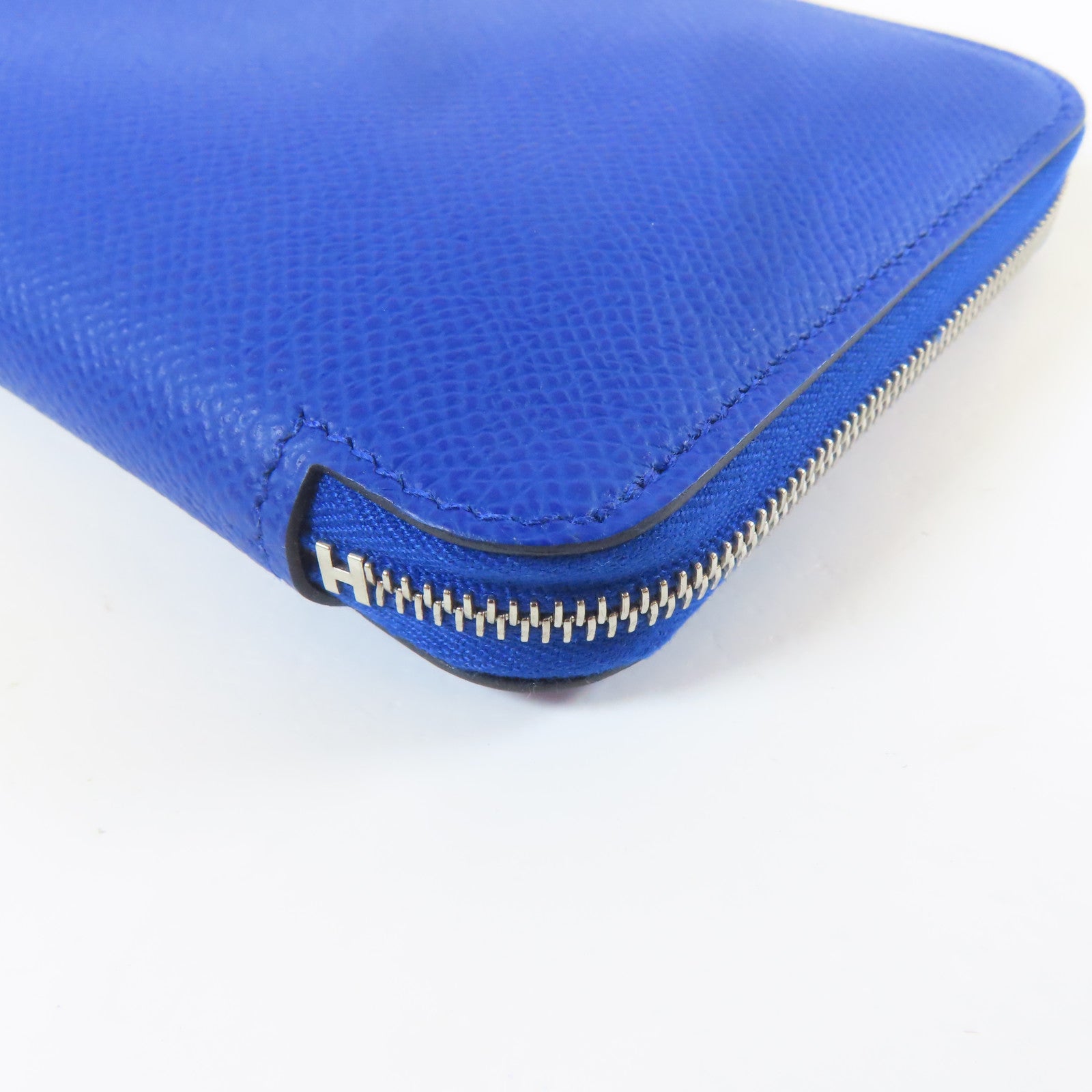 HERMES 【激減優惠】Epsom皮革Silk'In Classique Long Wallet銀扣長錢包皇家藍色