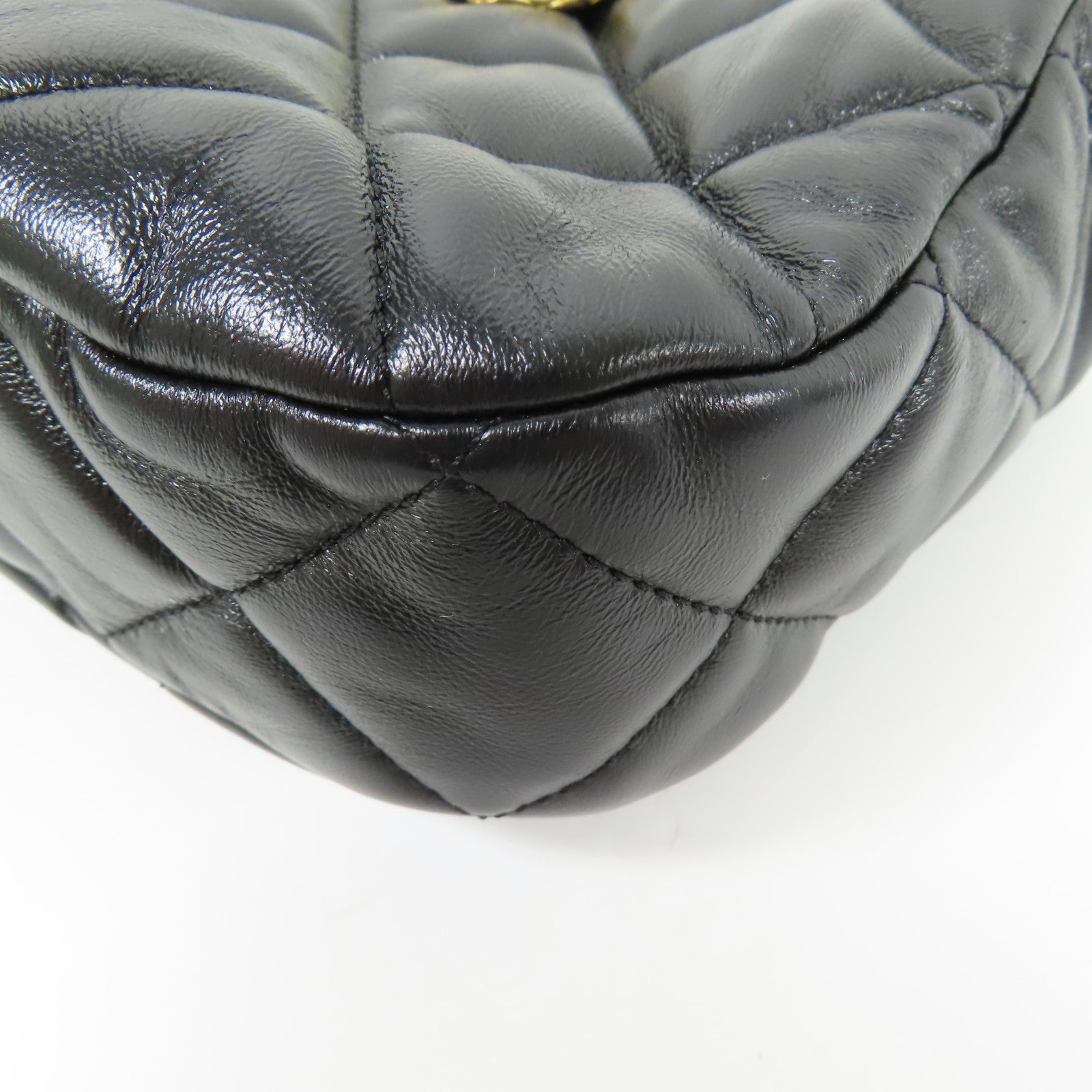 CHANEL 羊皮皮革Hobo Handbag金扣手挽肩背兩用袋