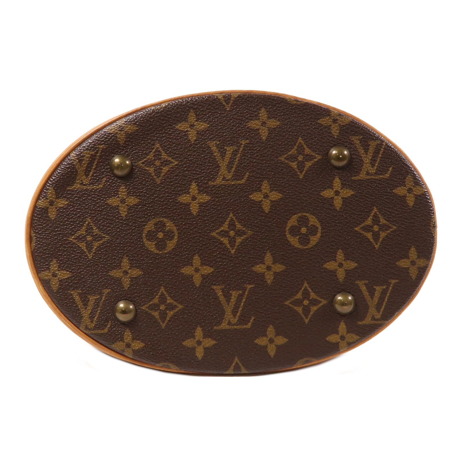 LOUIS VUITTON Monogram Petit Bucket金扣肩背袋棕色