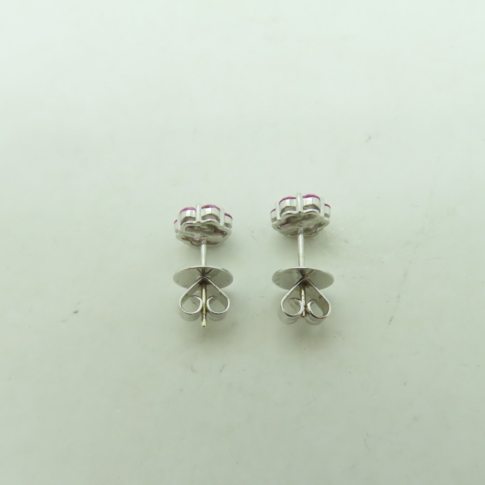 JEWELRY 【激減優惠】18K白金Earrings粉紅色藍寶石耳環