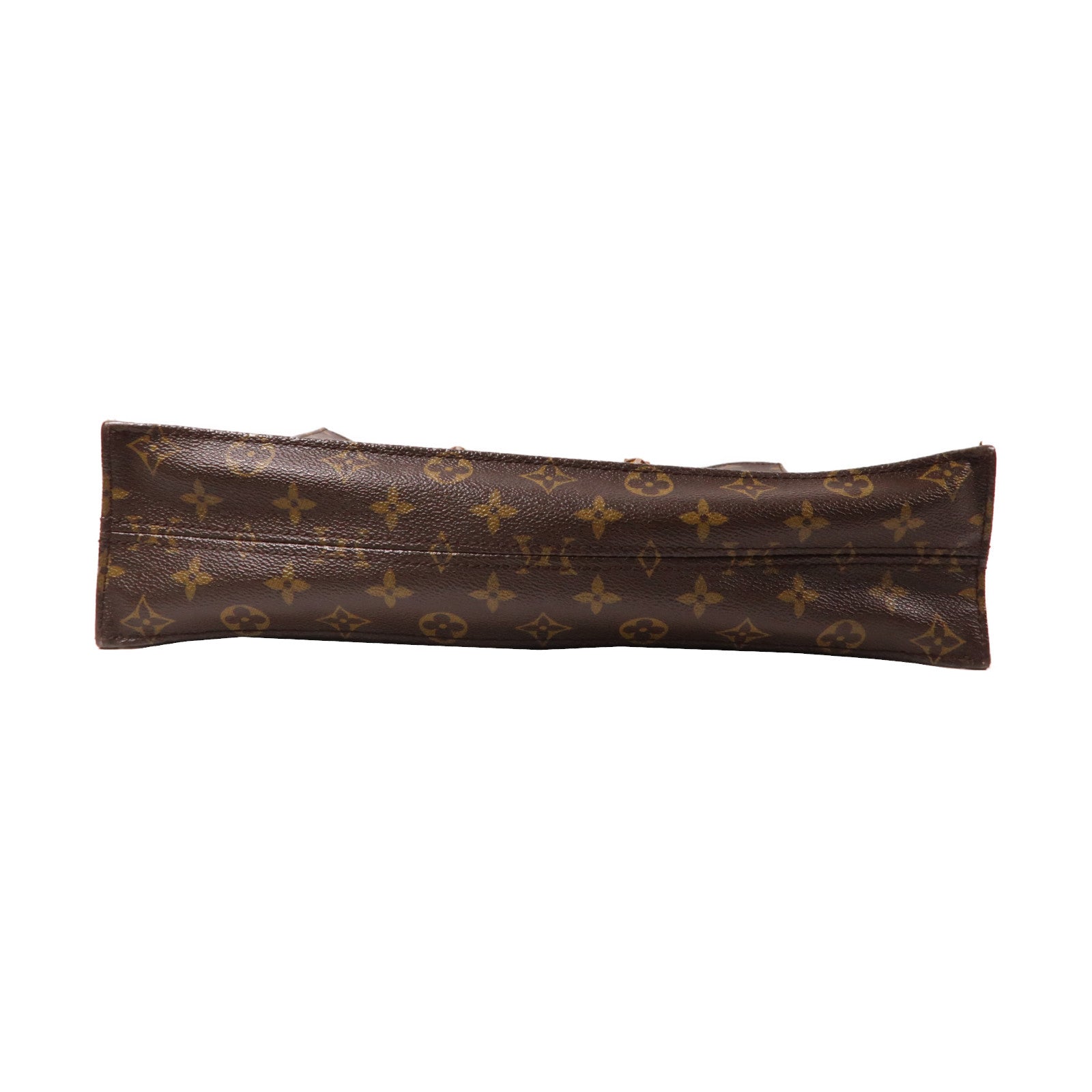 LOUIS VUITTON Monogram Sac Plat金扣手挽袋啡色