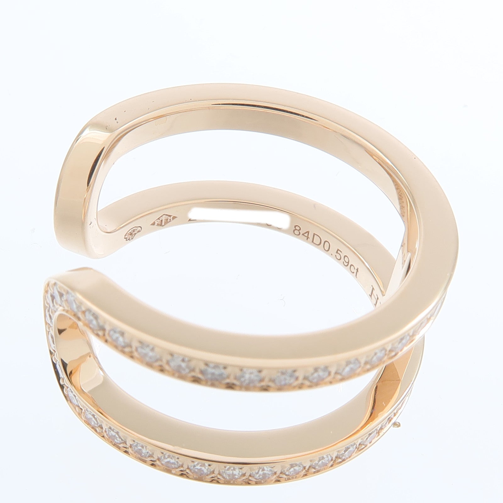 HERMES 18K玫瑰金Ever Chaine D'ancre鑽石戒指