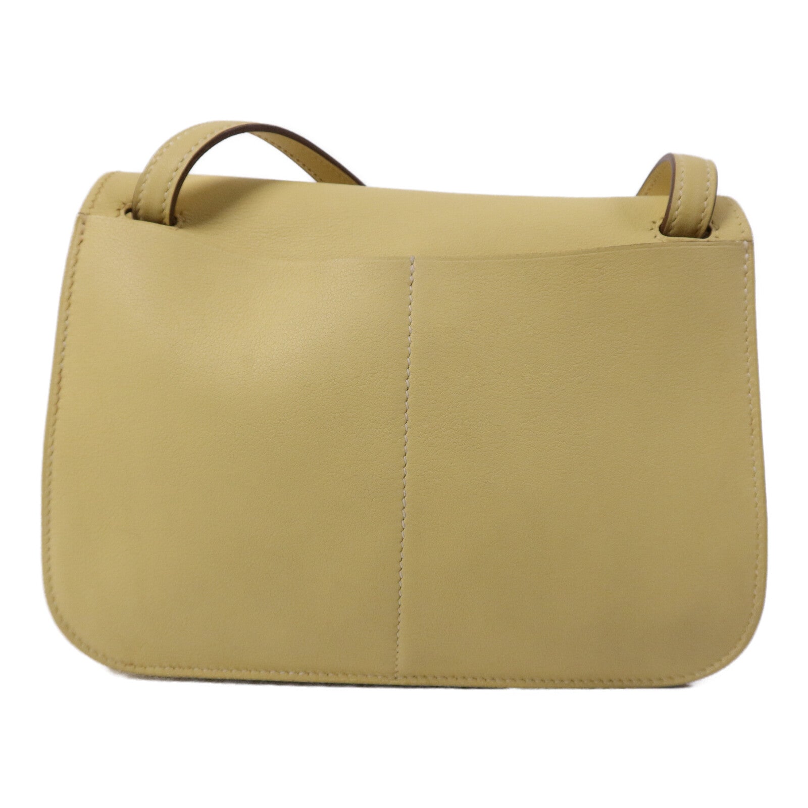 HERMES Swift皮革Mini Halzan銀扣手挽肩背兩用袋Jaune Poussin