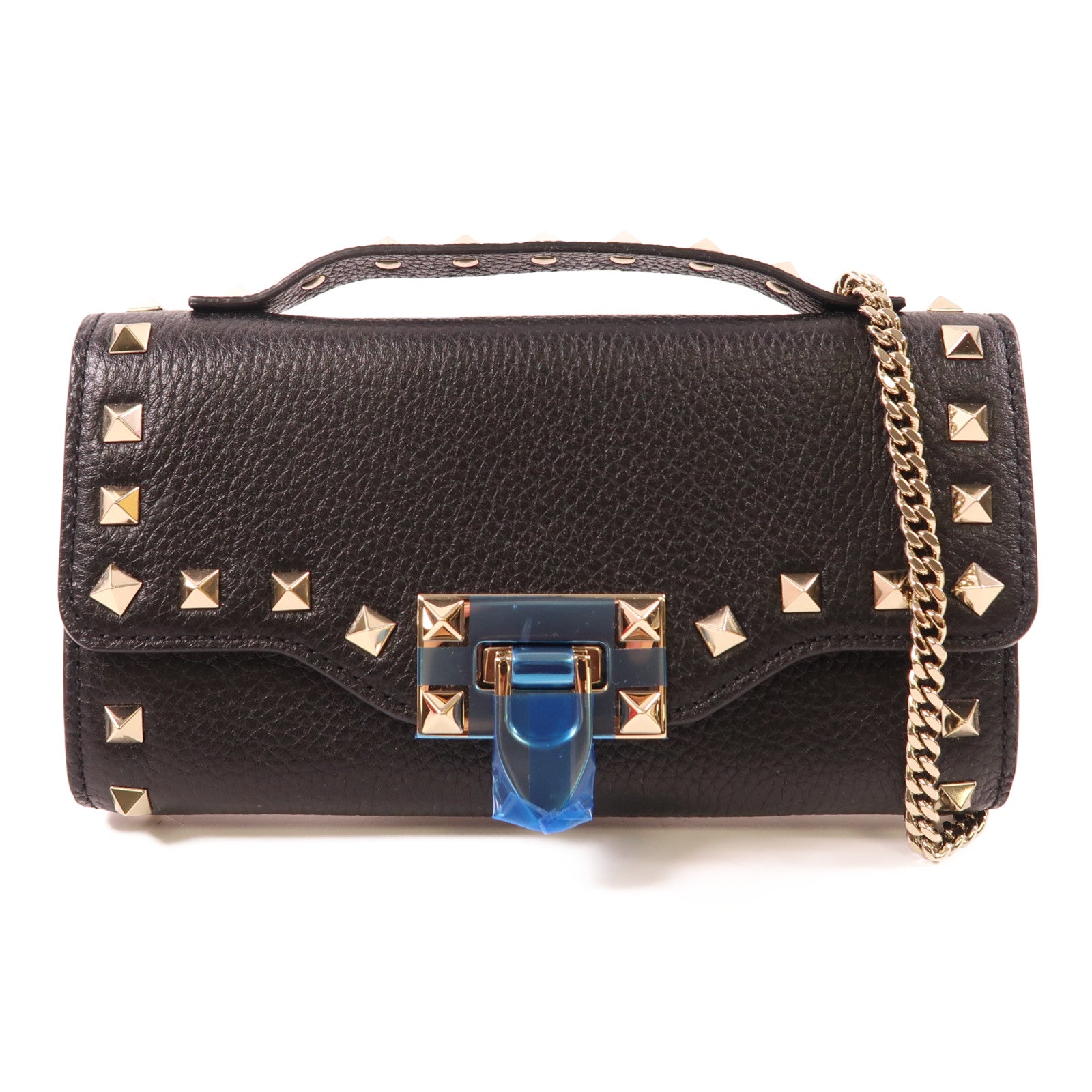 Valentino 【激減優惠】牛皮皮革Rockstud WOC肩背袋