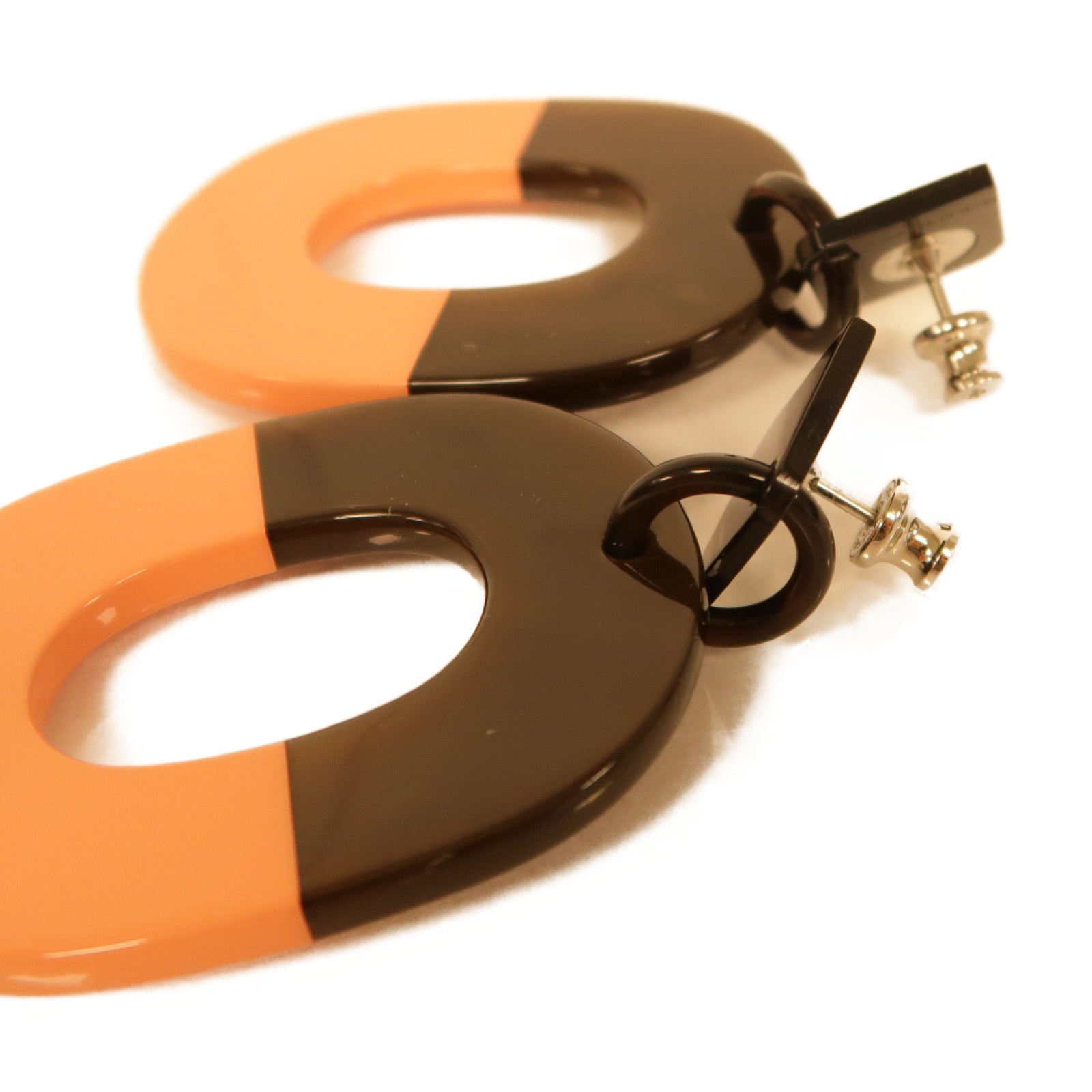 HERMES 【激減優惠】水牛角Earrings耳環啡色/粉紅色