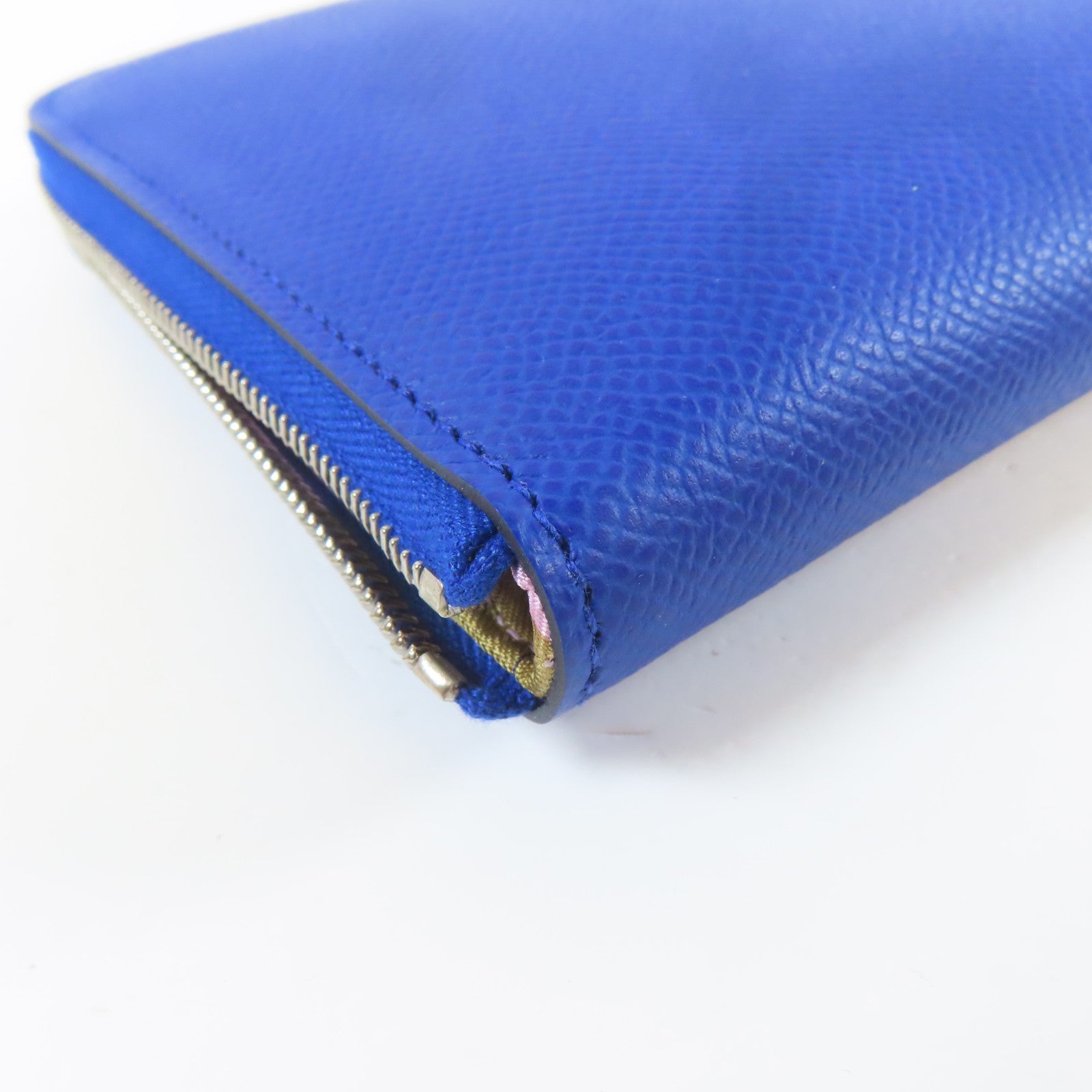 HERMES 【激減優惠】Epsom皮革Silk'In Classique Long Wallet銀扣長錢包皇家藍色