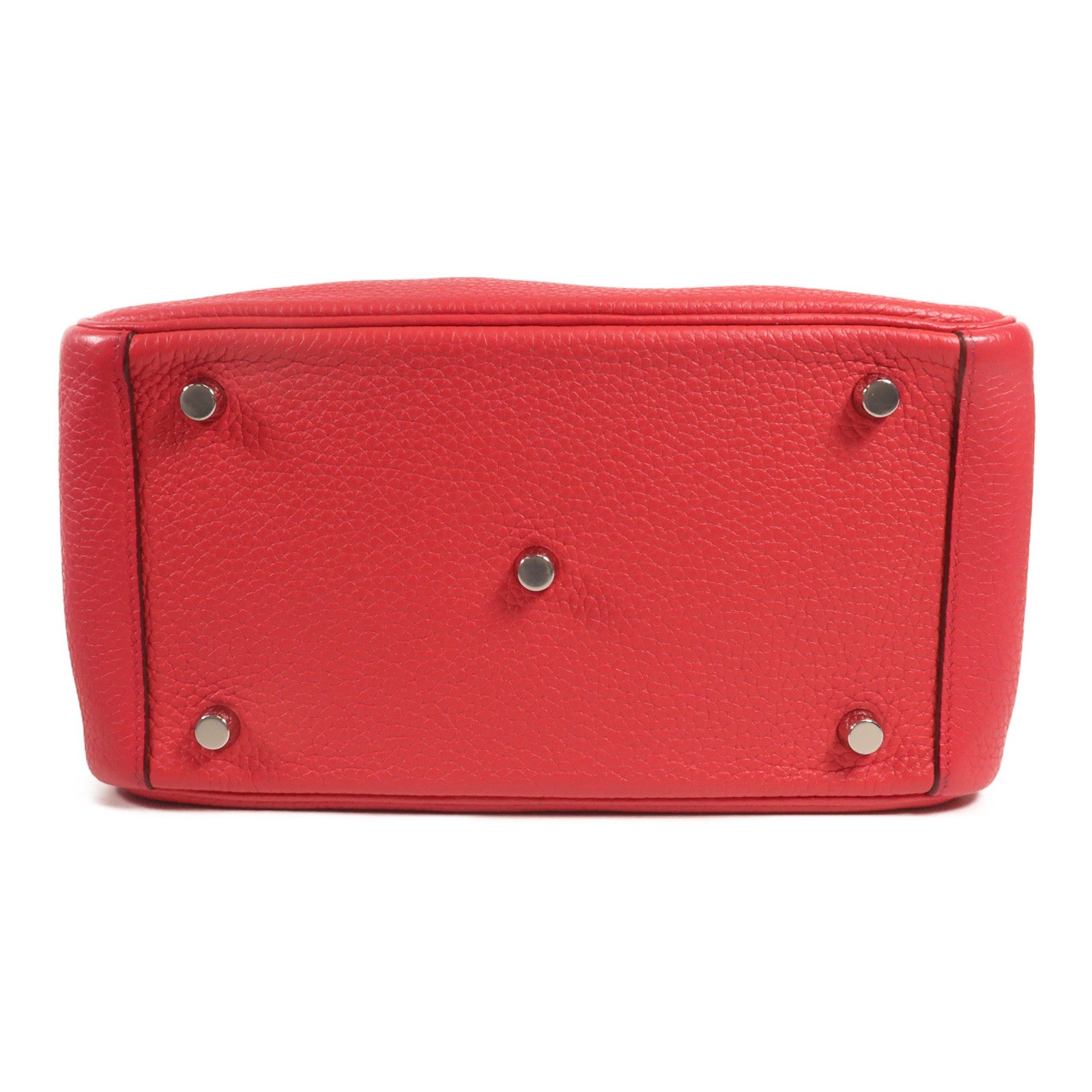 HERMES Clemence皮革Lindy 26銀扣手挽肩背兩用袋 Rose Extreme