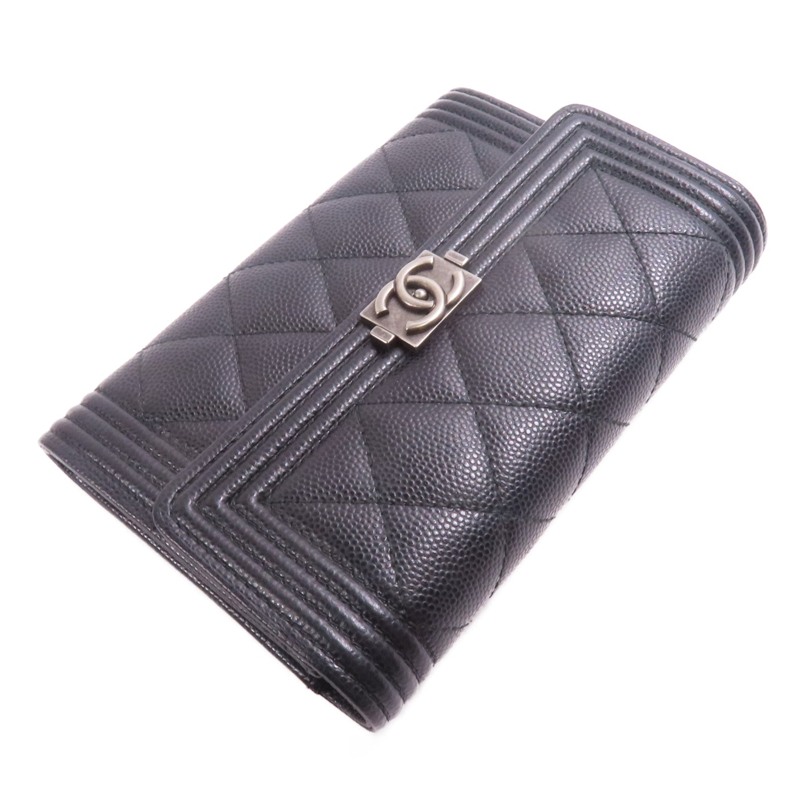 CHANEL 牛皮皮革Boy Wallet錢包