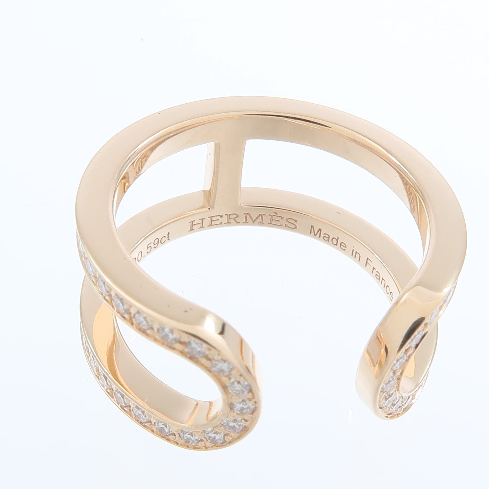 HERMES 18K玫瑰金Ever Chaine D'ancre鑽石戒指