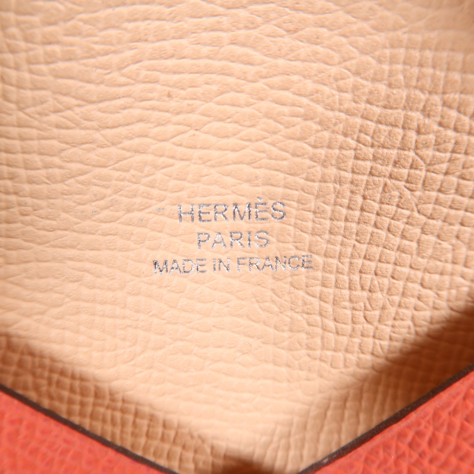 HERMES 【激減優惠】Epsom皮革Calvi銀扣卡片套粉紅色
