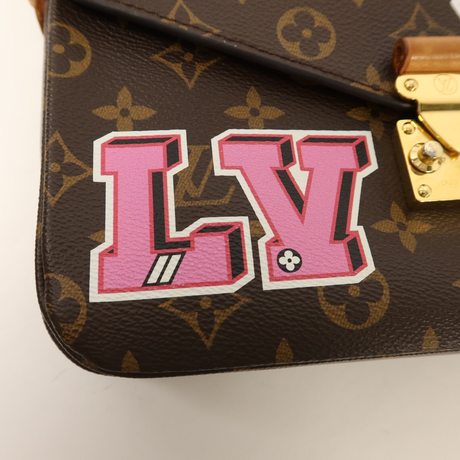 LOUIS VUITTON Monogram Patches Pochette Metis金扣手挽肩背兩用袋