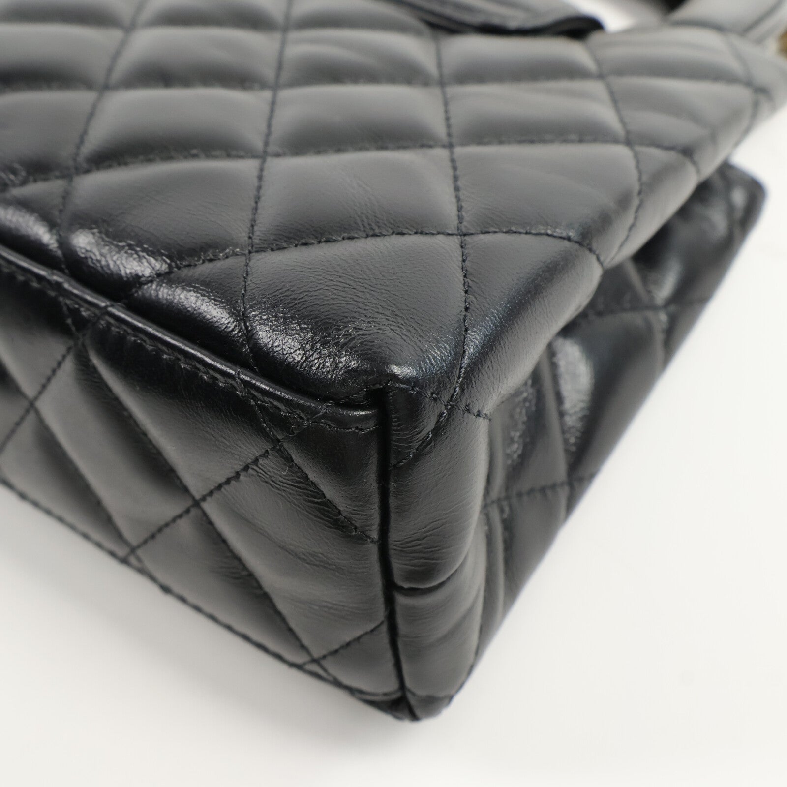 CHANEL 牛皮皮革Kelly Mini鏈帶手挽肩背兩用袋